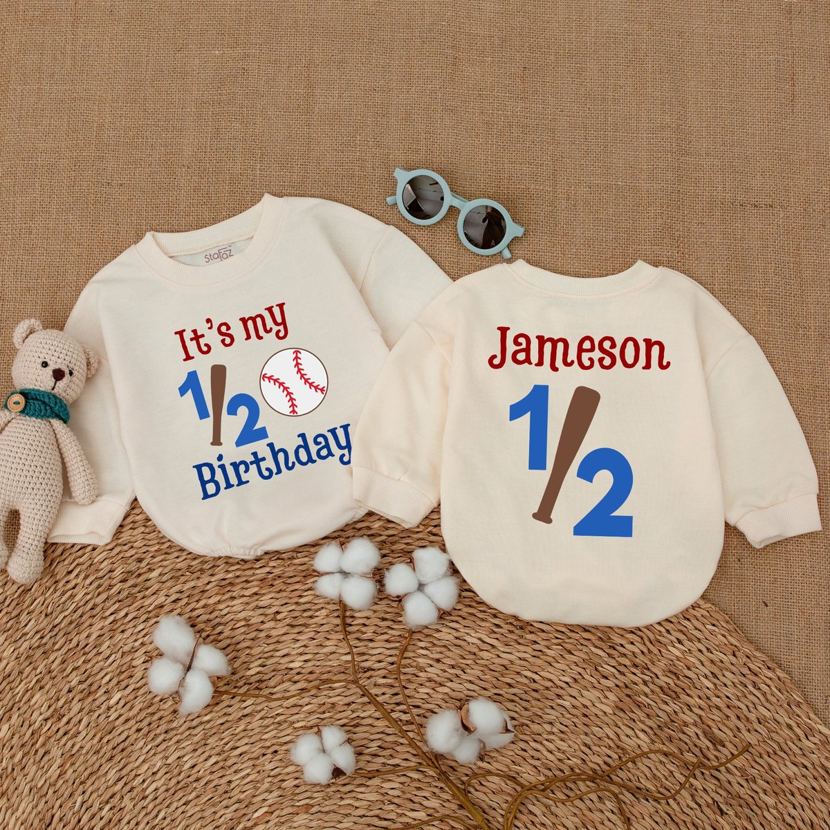 Custom It's My 12 Birthday Baseball Romper 6 Months Bodysuit 12 Birthday Outfit Baseball Birthday B 172