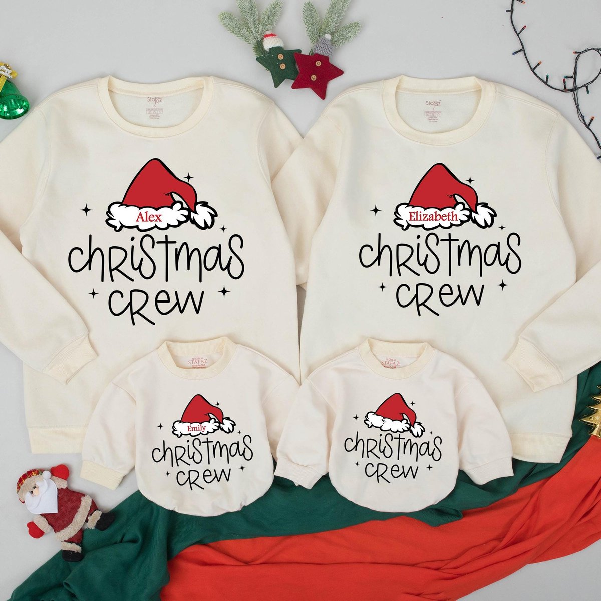 Custom Matching Family Holiday Outfits Christmas Family Sweatshirts Mommy and Me Christmas Santa h 436