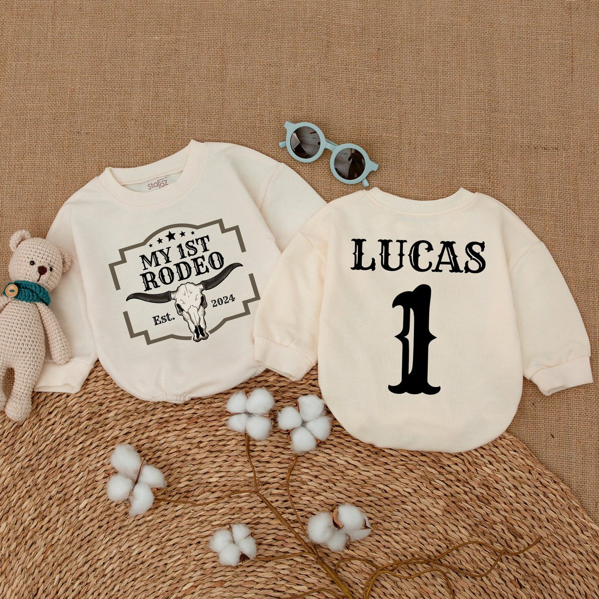 Custom My First Rodeo Birthday Romper 1st Rodeo Western Birthday Bodysuit Cowboy Birthday Farm Birth 171