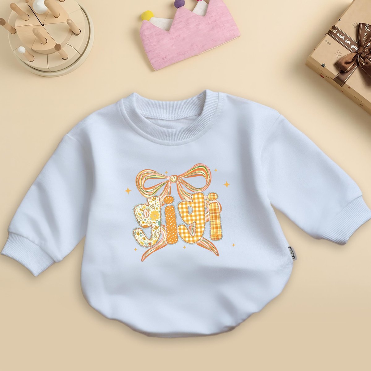 Custom Name Bubble Romper Preppy Fall Retro First Thanksgiving Baby Clothes Fall Apparel Personalize 437