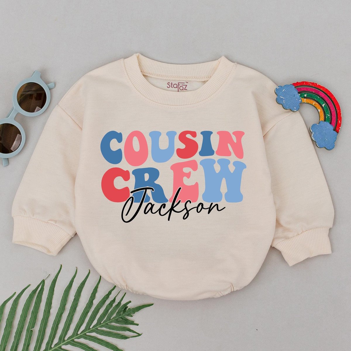 Custom Name Cousin Crew Romper Personalized Matching Baby Outfit Cute Bodysuit for Boys or Girls