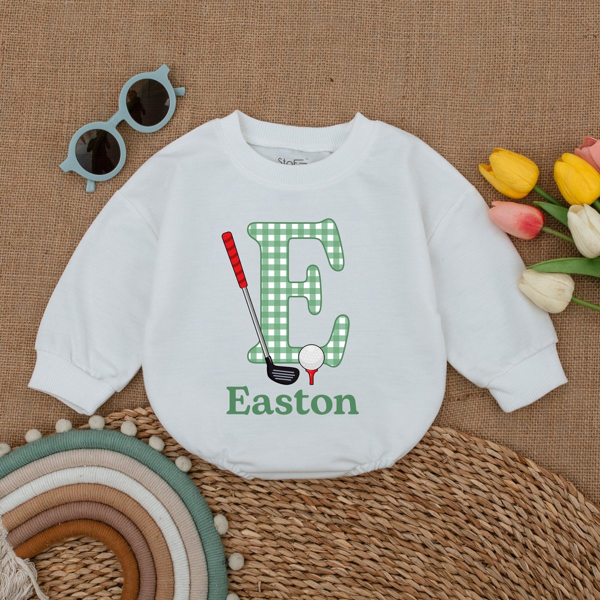 Custom Name Golf Baby Romper Funny Golfing Bodysuit Cute Golf Baby Gift Father and Son Shirts Newbor 174