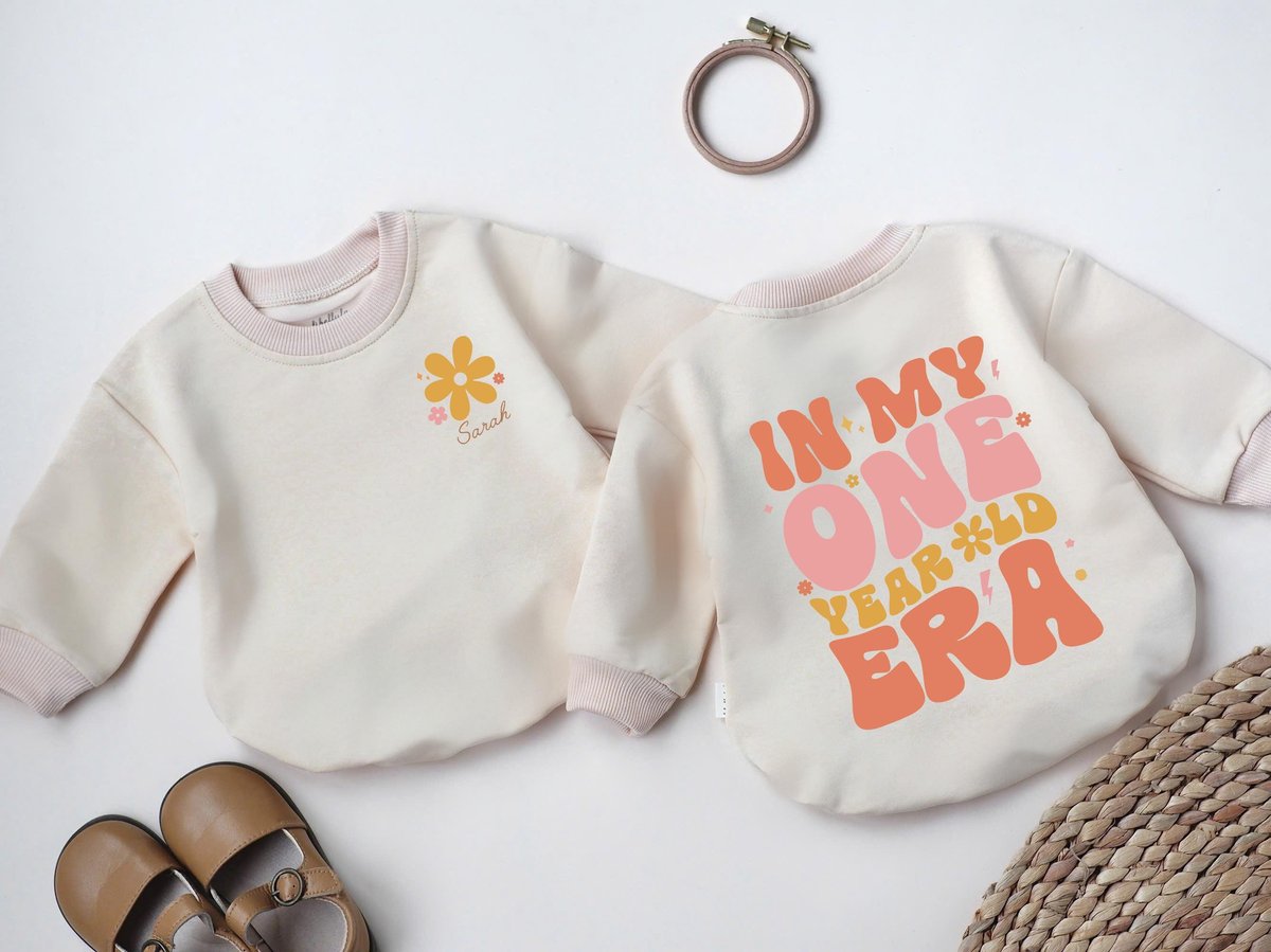 Custom Name In My One Year Old Era Baby Romper Girls Birthday Baby Suit Personalized Name 1st Birthd 436