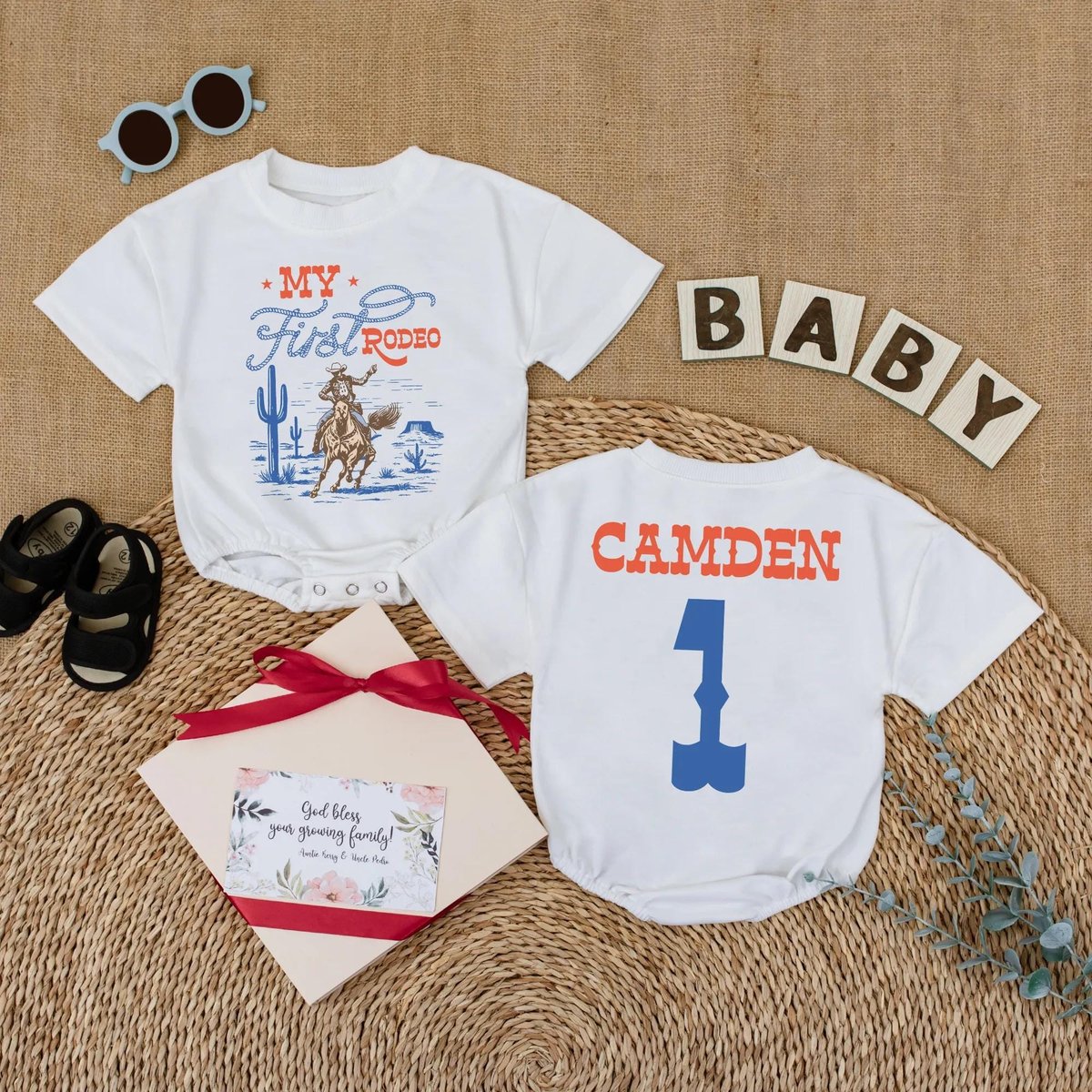 Custom Name My First Rodeo Baby Romper Personalized Wild One Baby Bodysuit Western Baby Outfit Bubbl 431