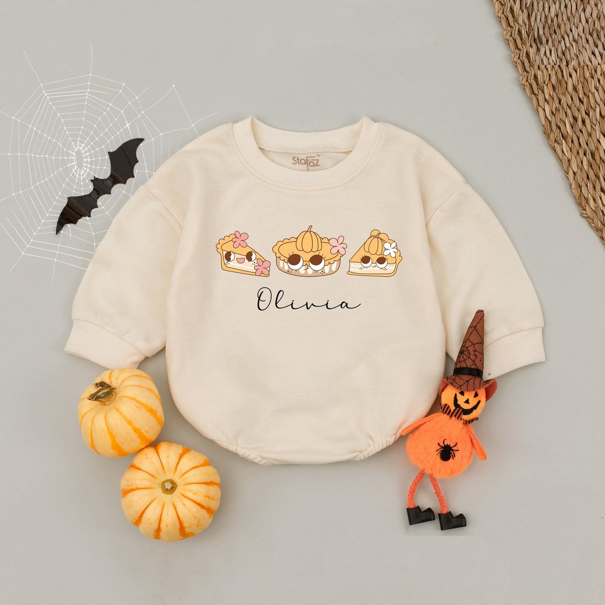 Custom Name Pie Thanksgiving Baby Romper One Cutie Pie Baby Bodysuit Cake Smash Outfit Cherry Pie Pu