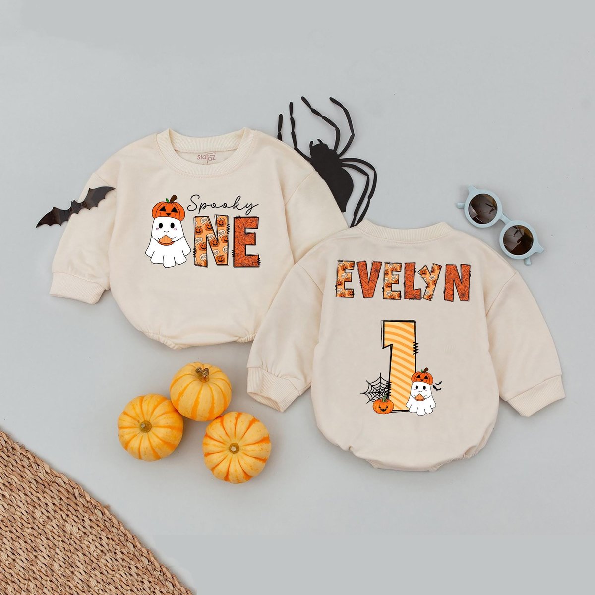 Custom Name Spooky One Baby Romper One Spooky Dude Romper Baby Boo Outfits My First Halloween Spooky