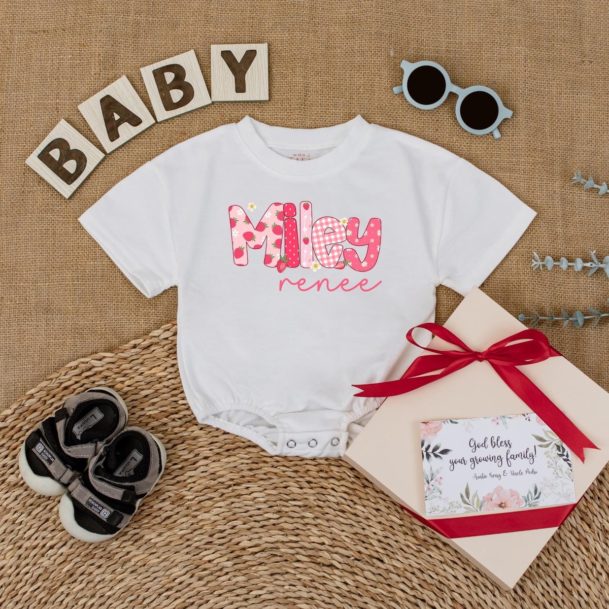Custom Name Strawberry Romper for Baby Girl Personalized Berry Birthday Toddler Outfit Cute Summer O 430