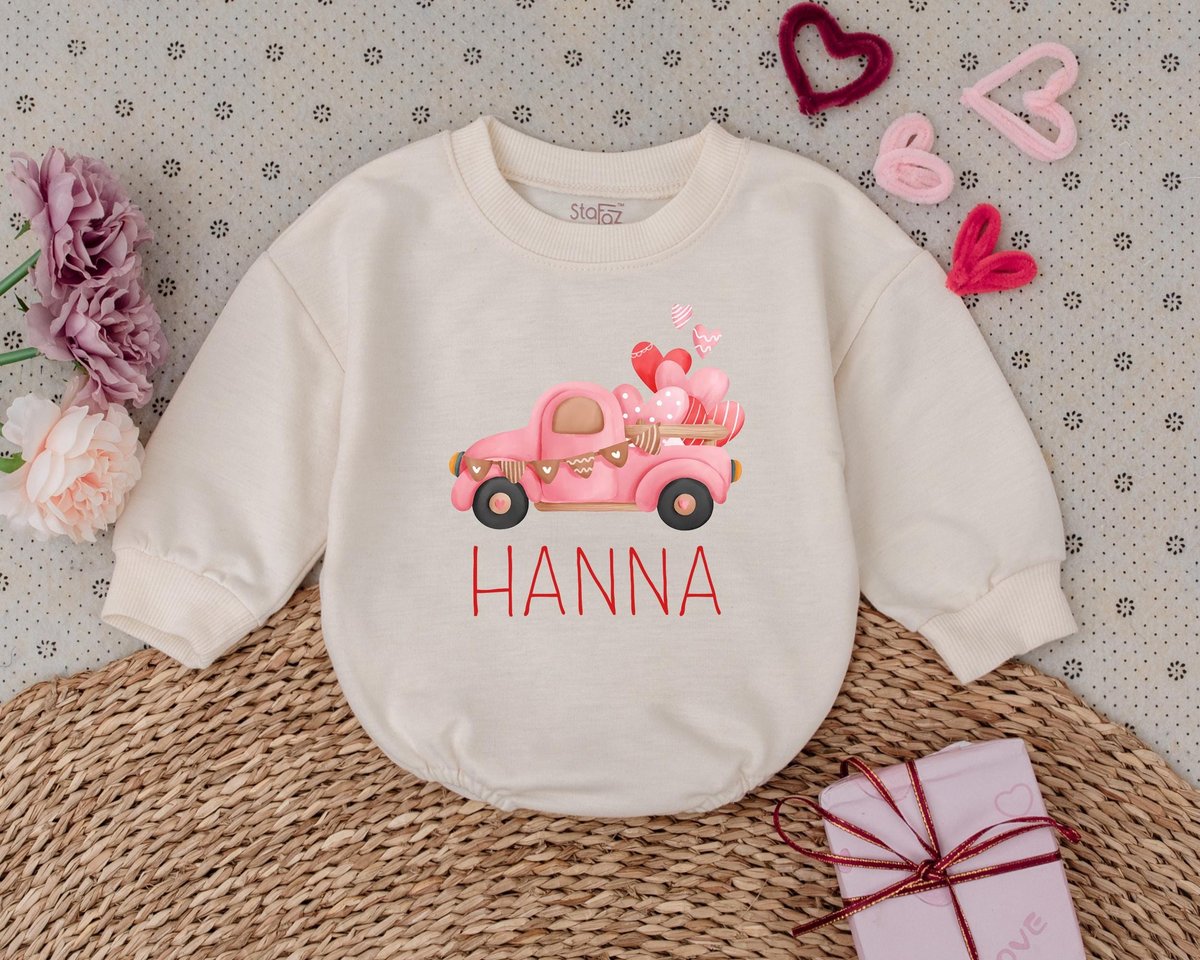 Custom Name Valentine Kids Valentines Day Baby Romper My 1st Valentines Day Outfits Baby Bodysuit