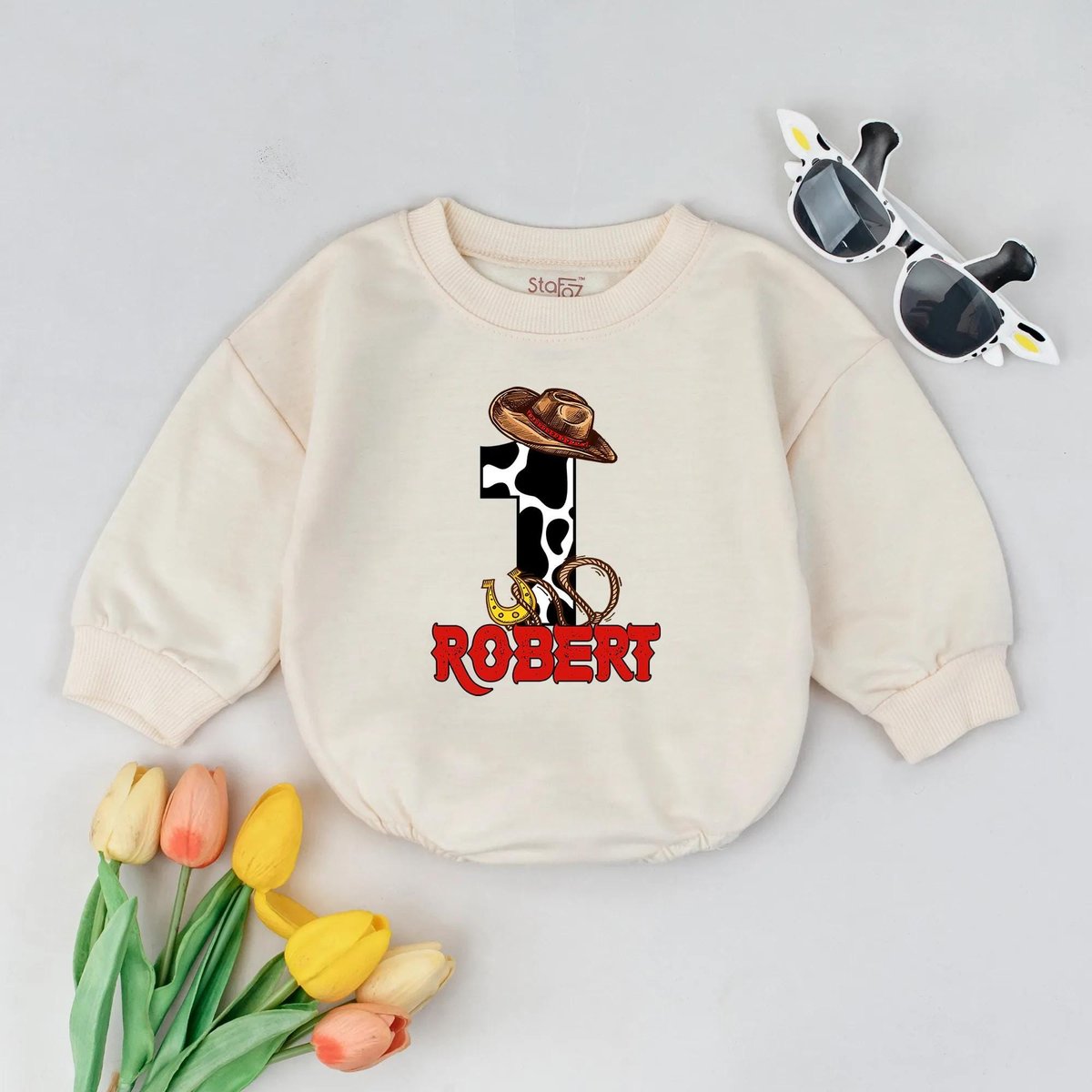 Custom Name Western Baby Romper Retro Cowboy Outfit First Rodeo Birthday Clothes USA Toddler Gift Id 430