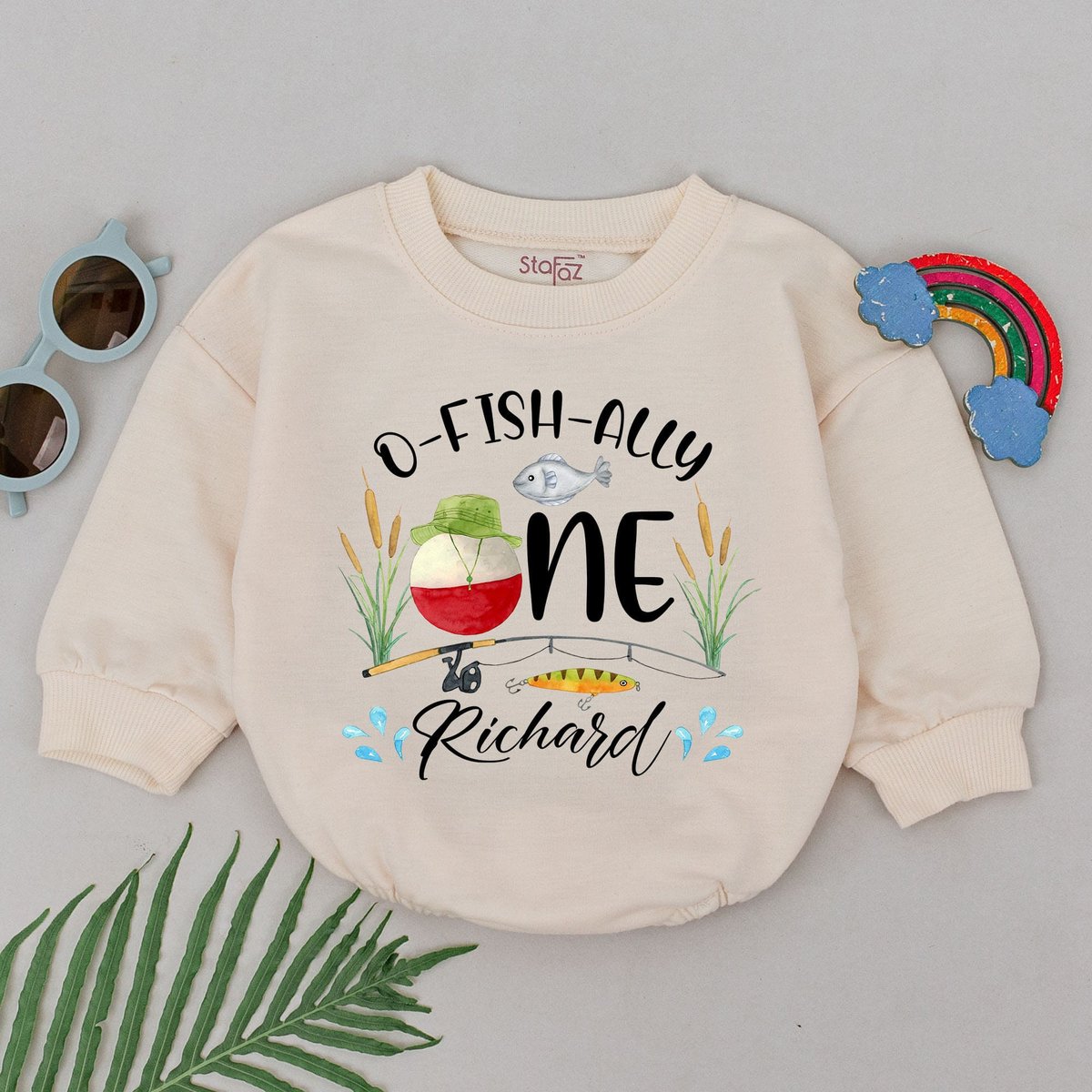 Custom O-Fish-Ally One Romper Fishing Birthday Baby Romper First Birthday Outfit 1st Birthday Baby B