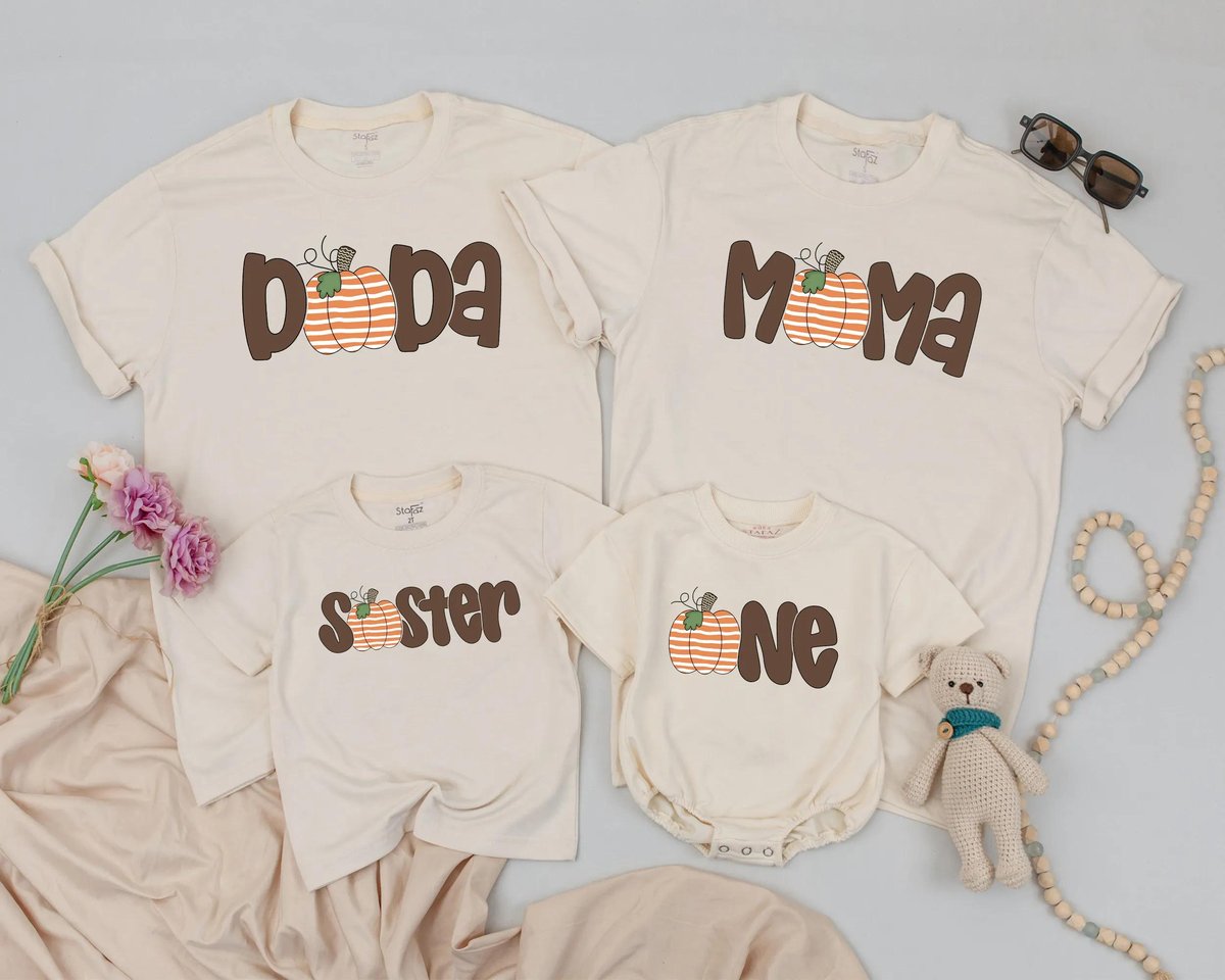 Custom Pumpkin Family Shirt Thanksgiving Matching Outfit 1st Birthday Mommy and Me Fall Matching T s 437