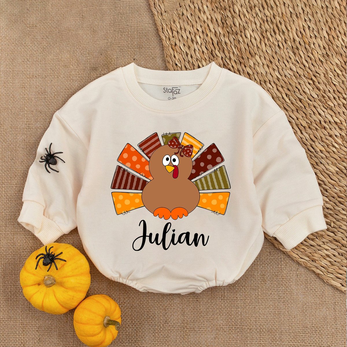 Custom Retro Turkey Bubble Romper My First Thanksgiving Baby Outfit Thanksgiving Baby Clothes Turkey