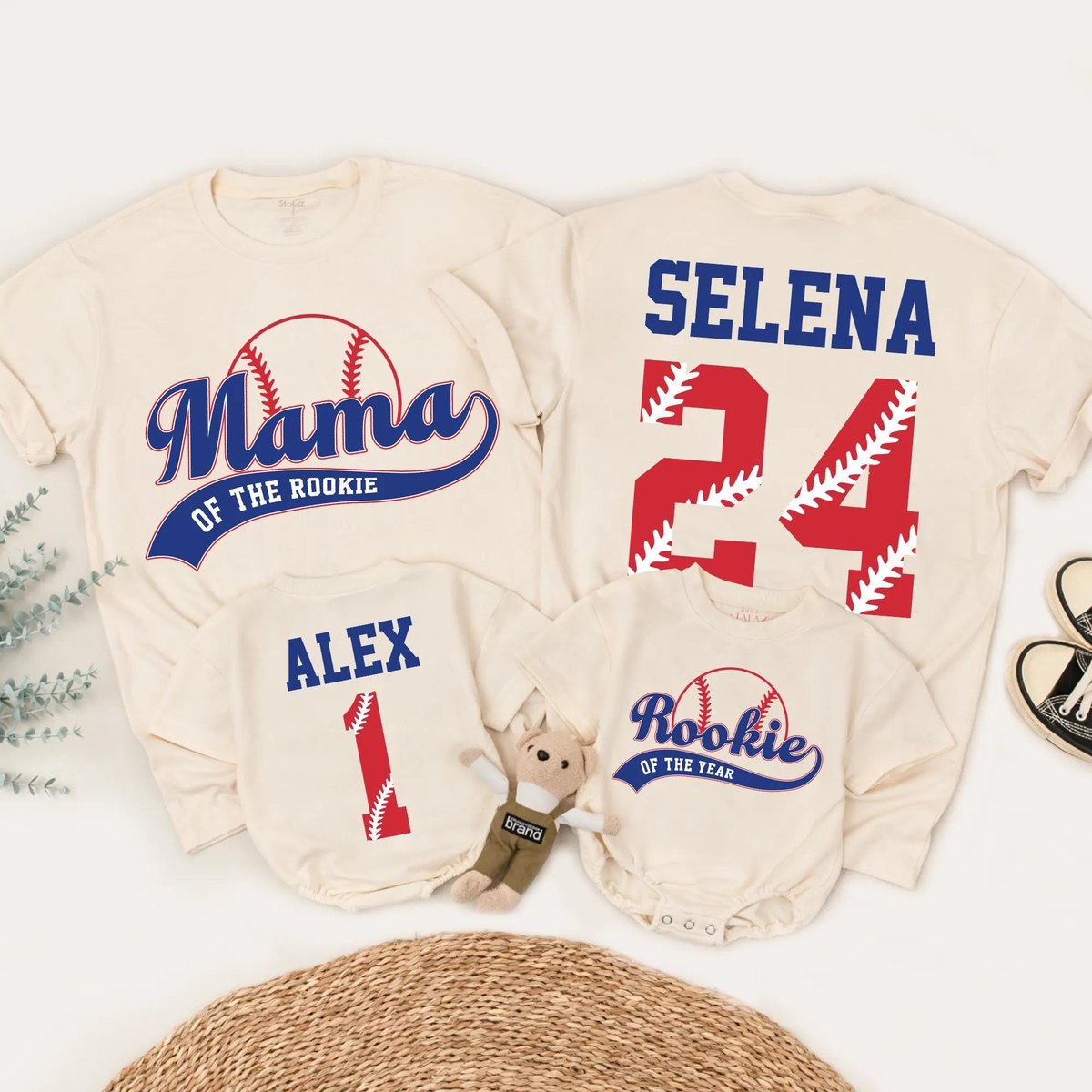 Custom Rookie Of The Year 1st Birthday Shirt Custom Name And Number Shirt Matching Family Baseball S 430