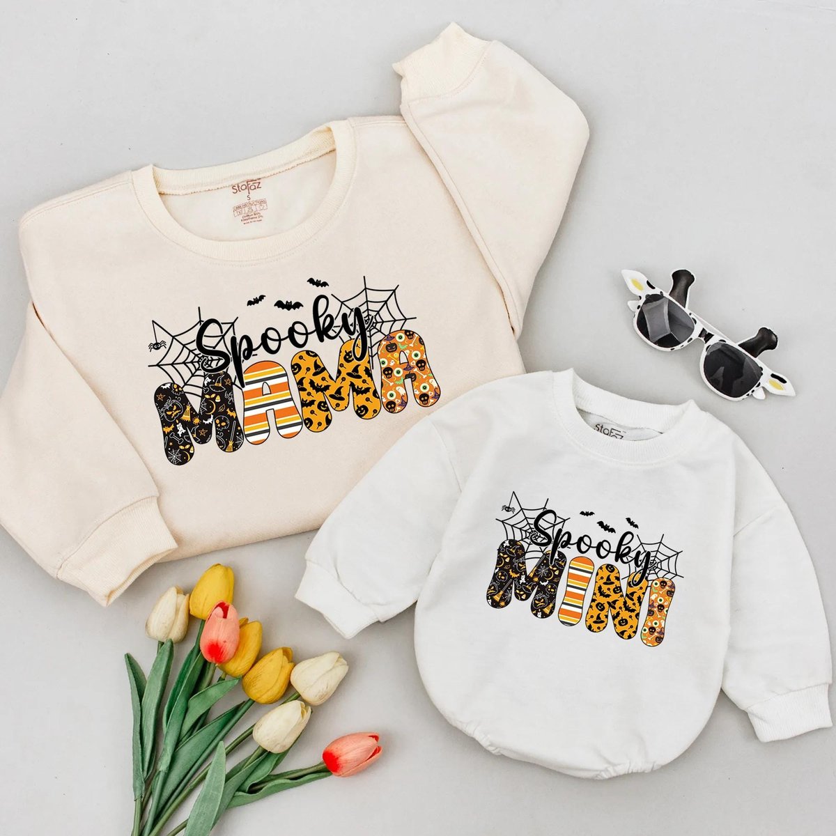 Custom Spooky Mama Matching Sweatshirt Mommy and me Halloween Sweater Mama Mimi Matching T Shirt Mom 435