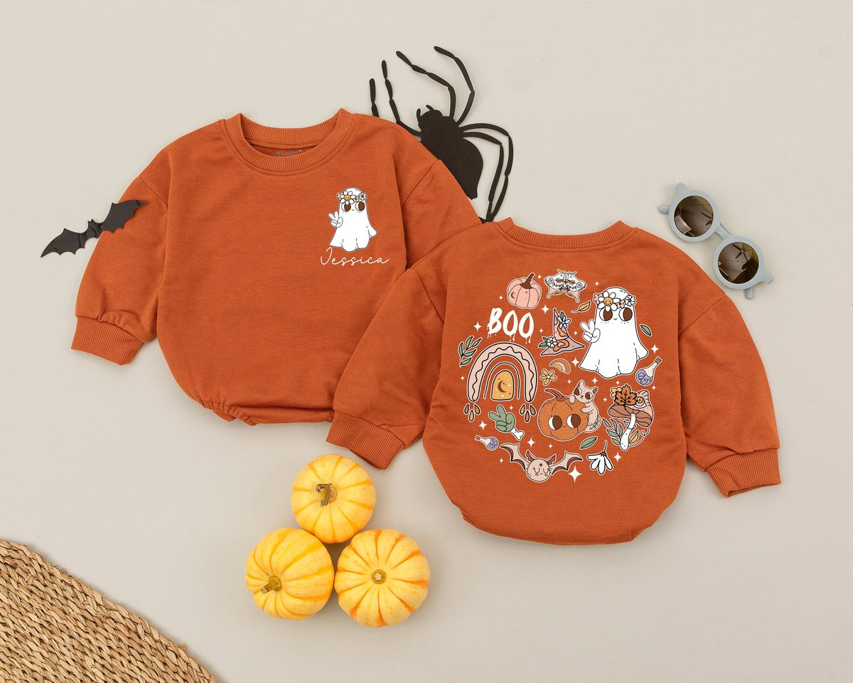 Custom Spooky Romper My First Halloween Romper Halloween Baby Boys Girls Outfit Halloween Outfit Ret