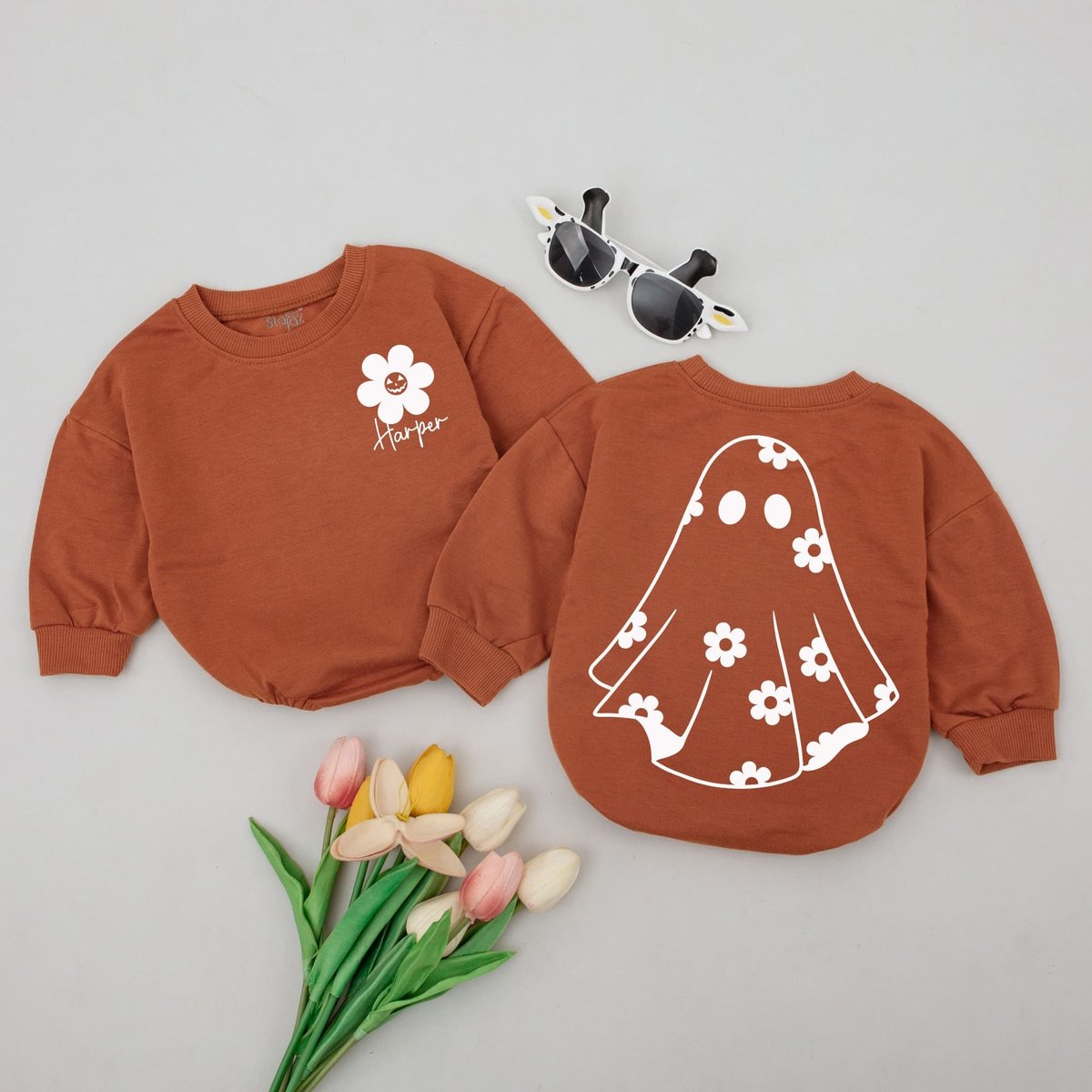 Customized Baby Ghost Baby Romper Bubble Romper Toddler Baby Halloween Bodysuit Halloween Baby Outfi 173