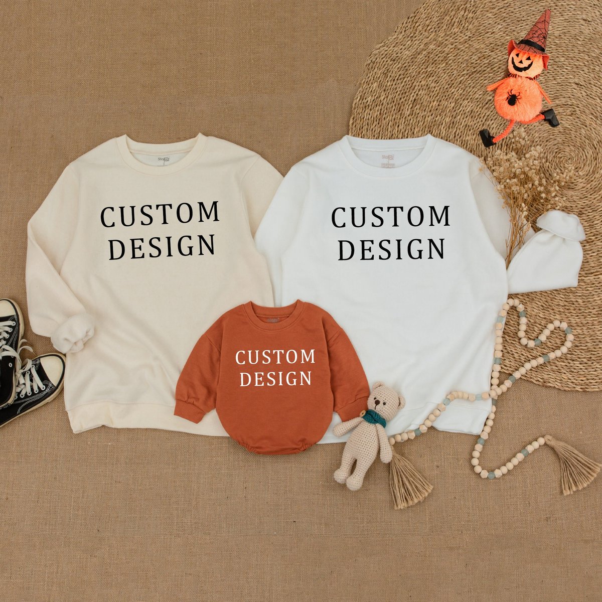 Customized Fall Thanksgiving Halloween Family Sweatshirts Thanksgiving Matching Family Outfits Mommy