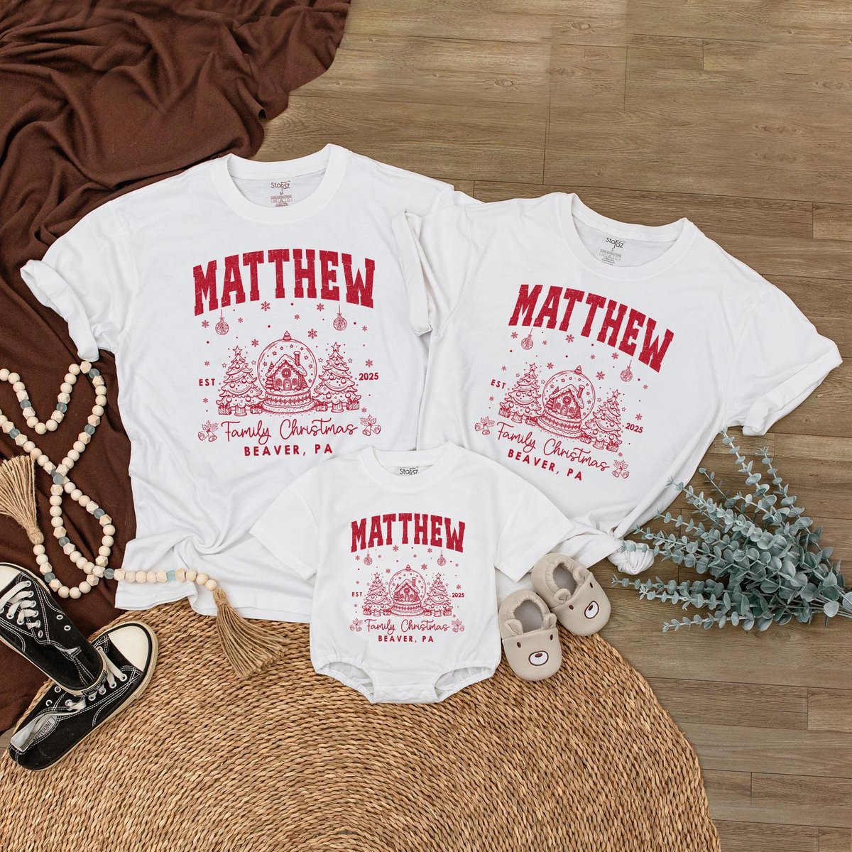 Customized Family Christmas Shirt Matching Family Christmas Tshirt Personalized Family Name Christma