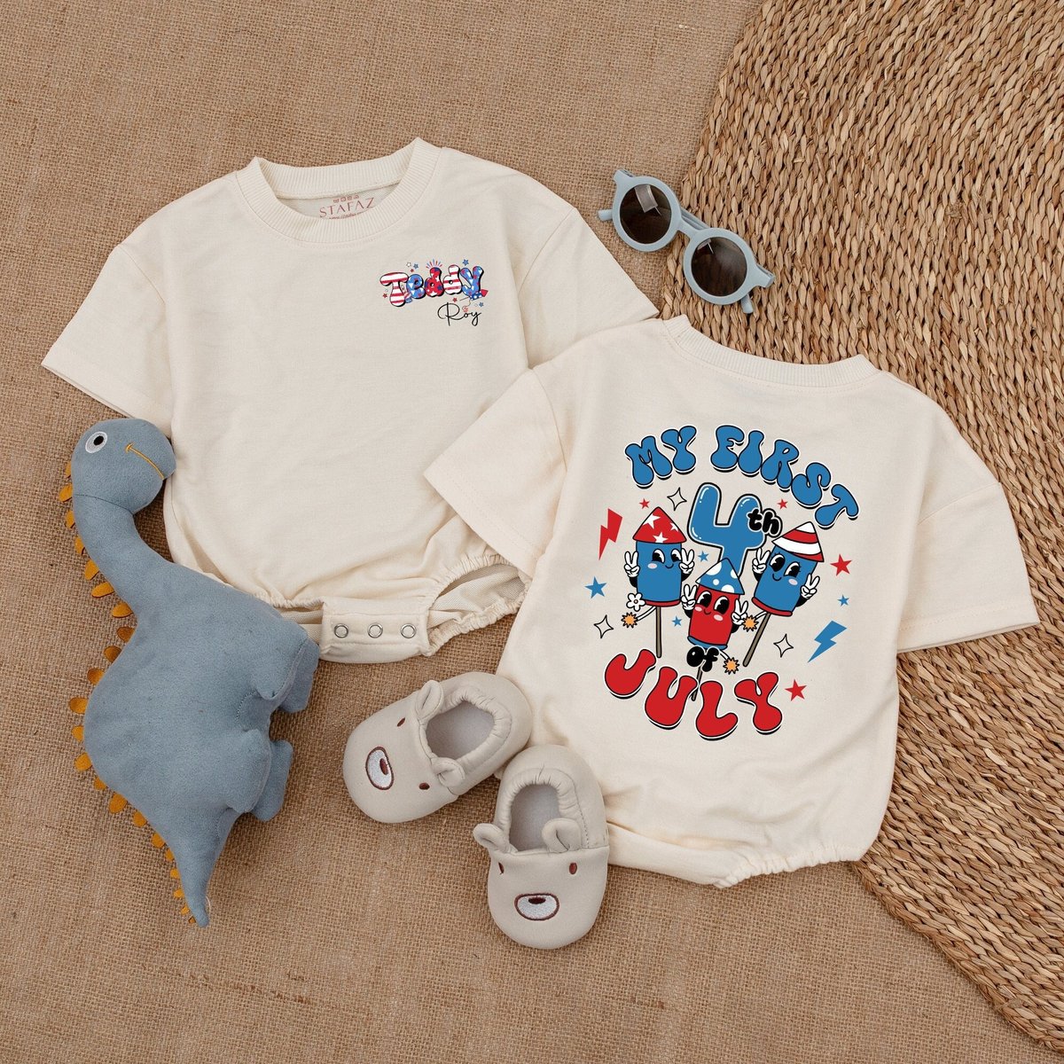Customized July 4th Romper My First 4th of July Baby Clothes Patriotic Baby Outfit Baby Clothes