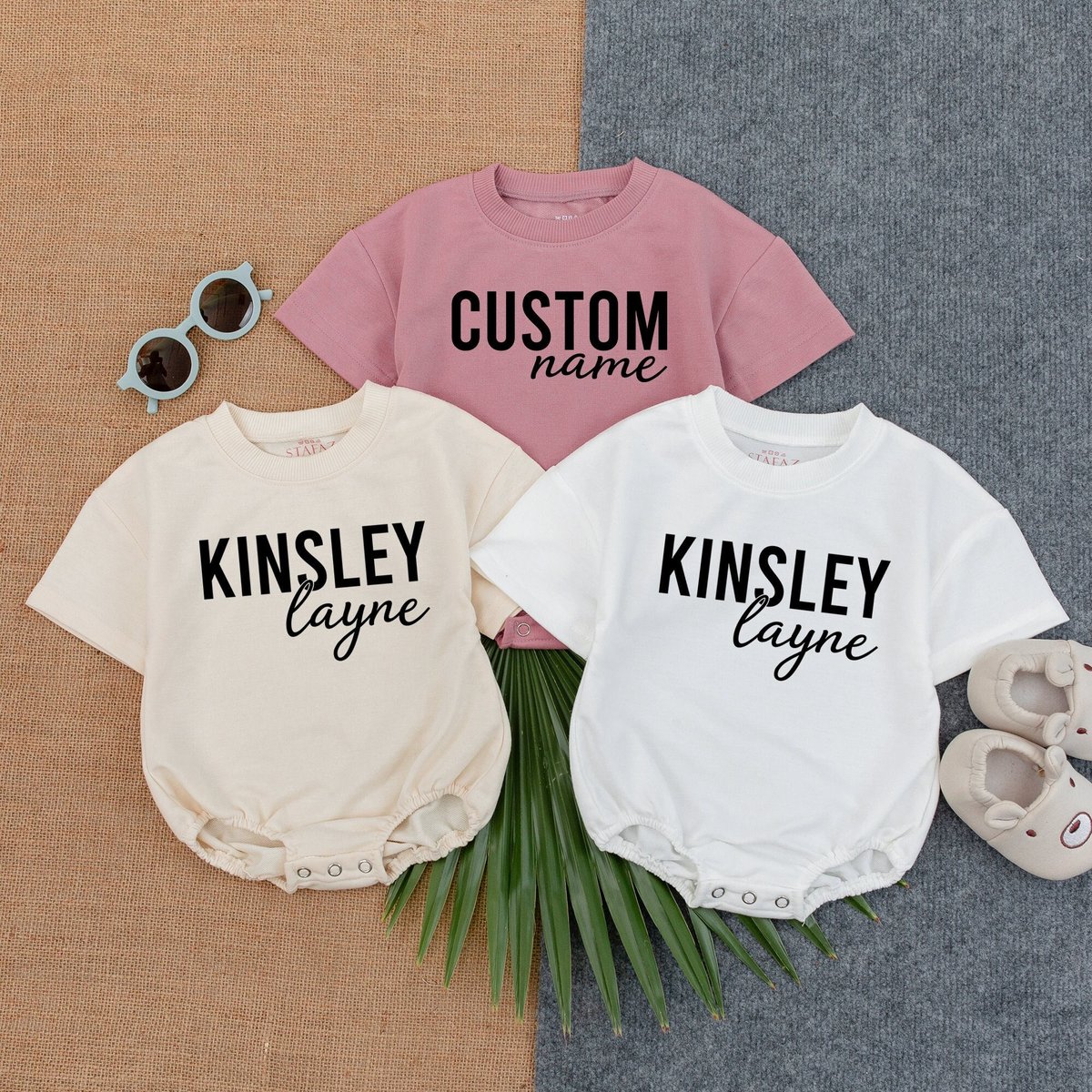 Customized Name Baby RomperSweatshirt Bodysuit Personalized Bubble Romper Baby Shower Gift Minimalis 177