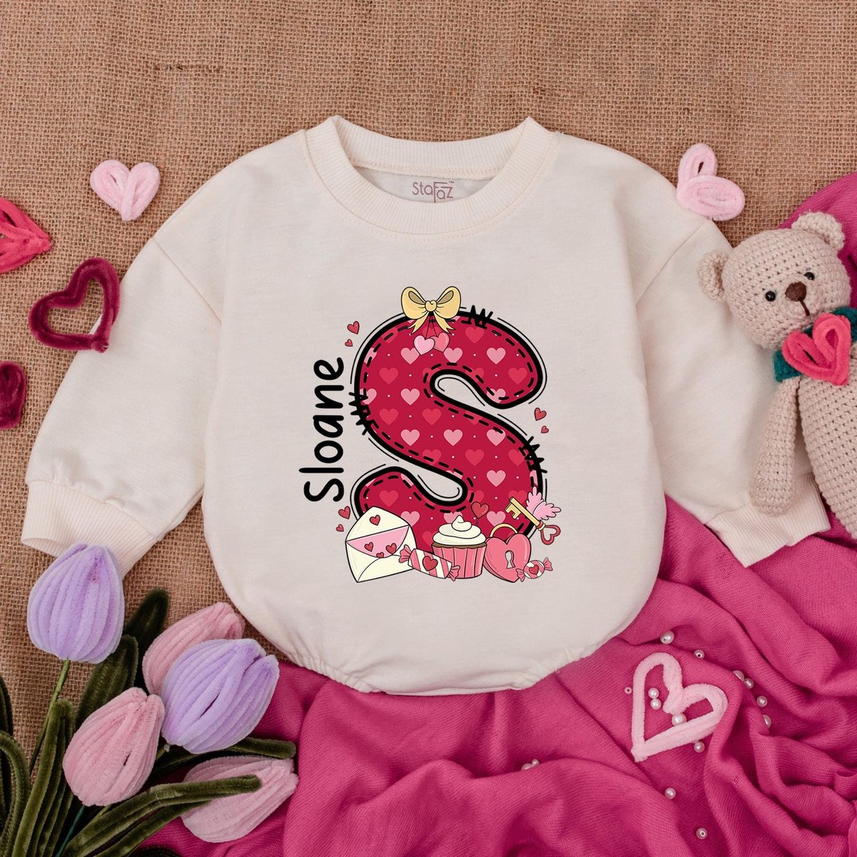 Customized Valentine Baby Outfit Sweatshirt Bubble Romper Baby Boy Clothes Valentine Baby Bubb 183