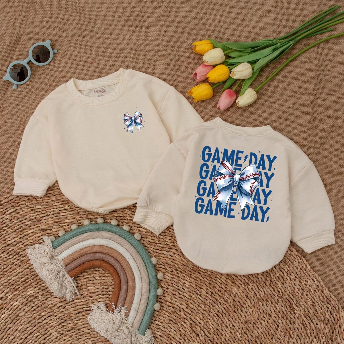 Cute Bow Baseball Baby Romper Game Day Bow Baby Bodysuit Baseball Season Baby Baseball Outfit Baby C 180