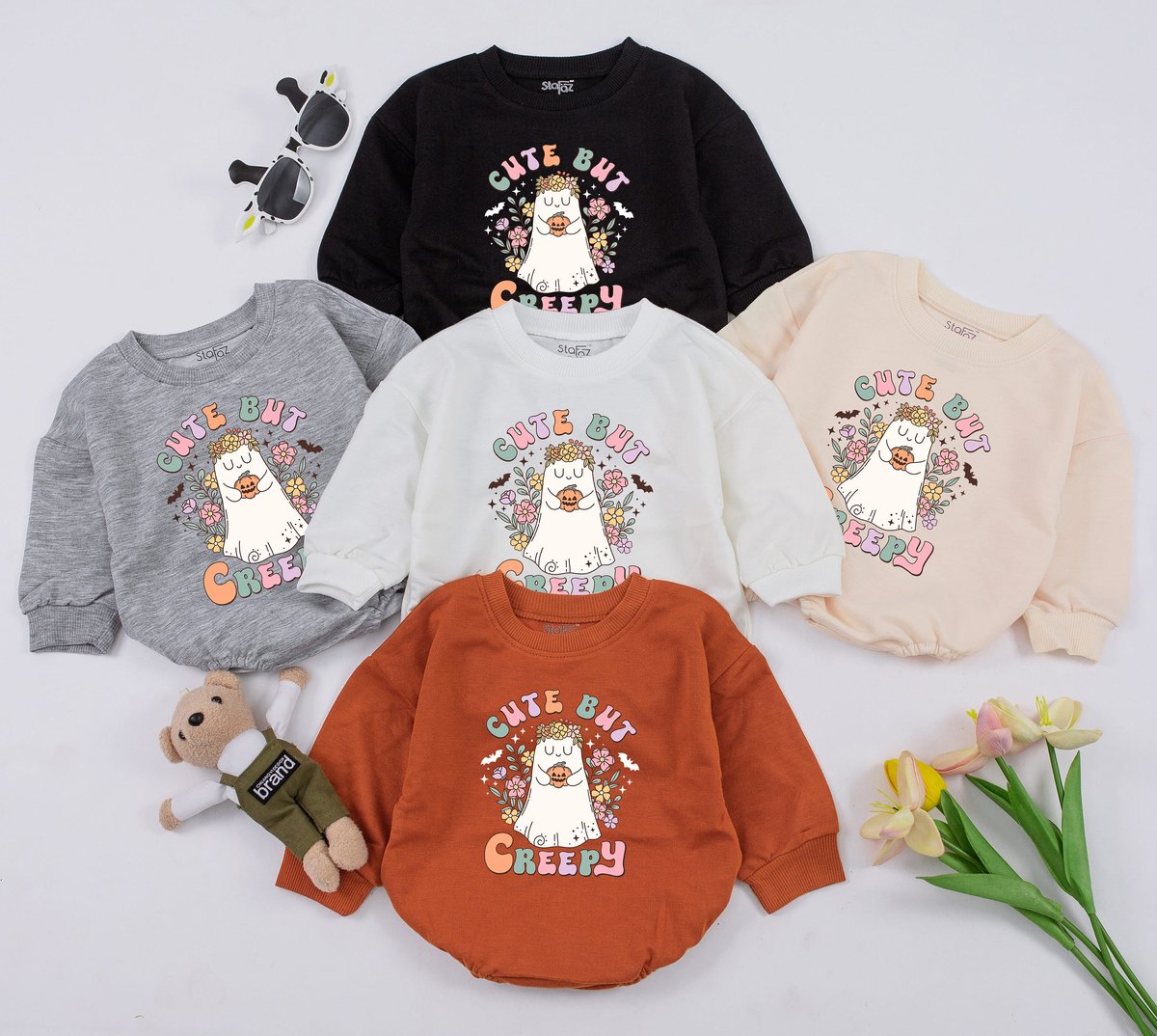 Cute But Creepy Baby Romper Toddler Baby Girl Boy Halloween Sweatshirts Halloween Baby Outfit Fall B 154