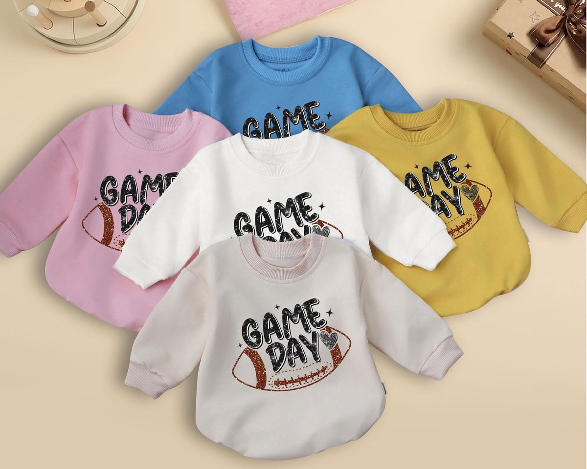 Cute Football Baby Romper Cuddles and Huddles Outfit Baby Girl Football Bodysuit Pink Bow Football N 436