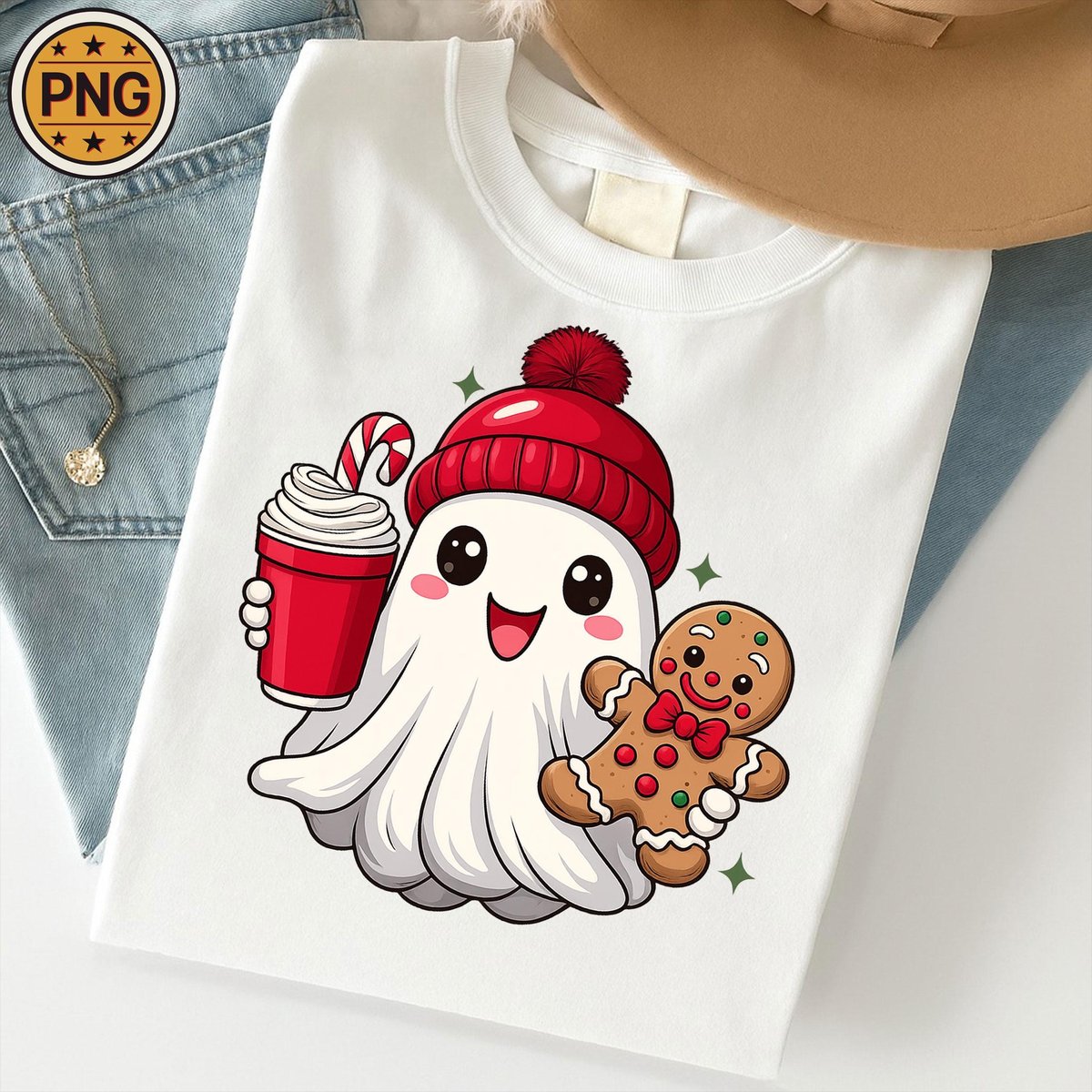 Cute Ghost Christmas PNG File Cute Christmas Ghost Png Kids Christmas Png For Shirt Kids Christmas S 435