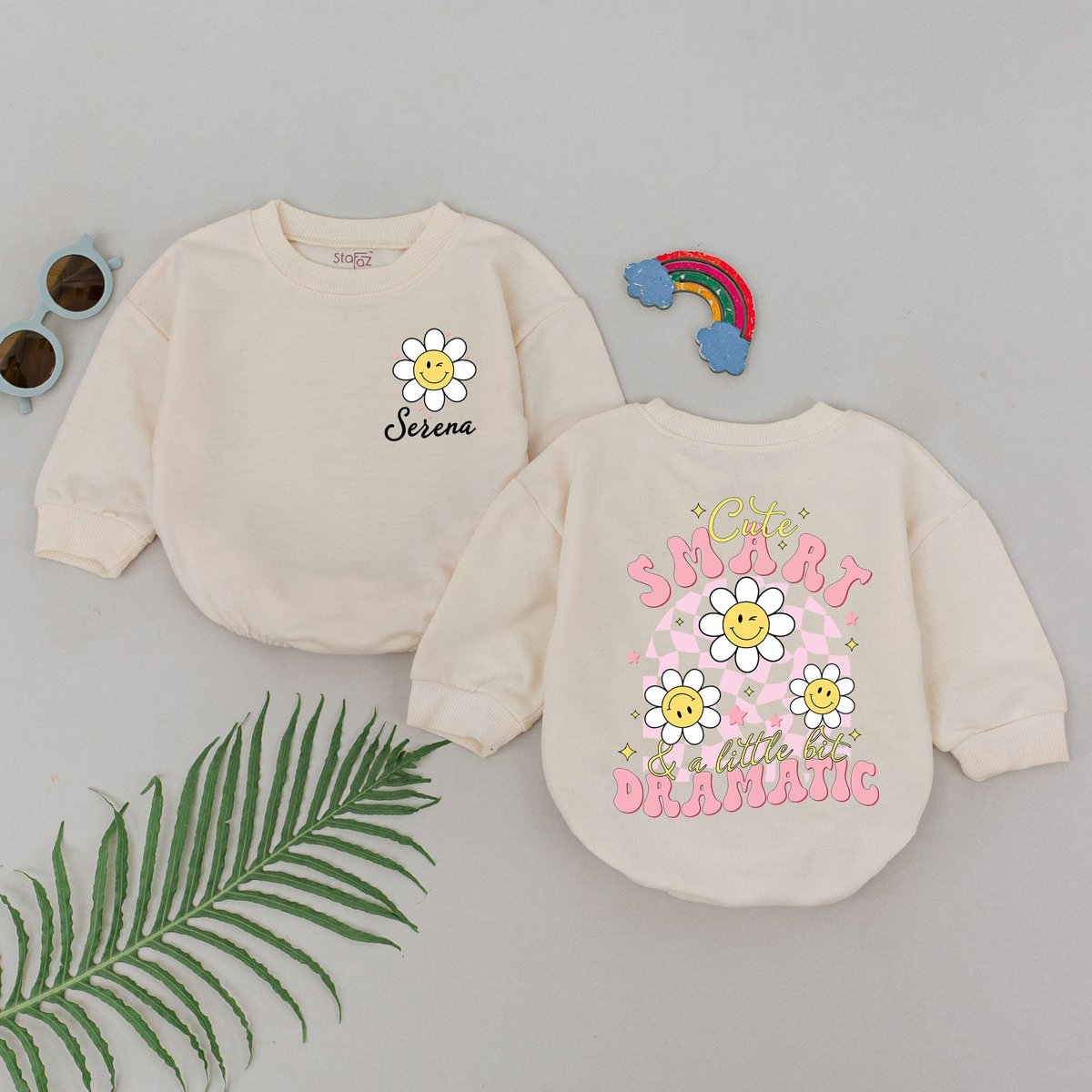 Cute Smart and A Little Bit Dramatic Romper Daddy's Girl Romper Daddy And Me Father's Day Gifts Ba