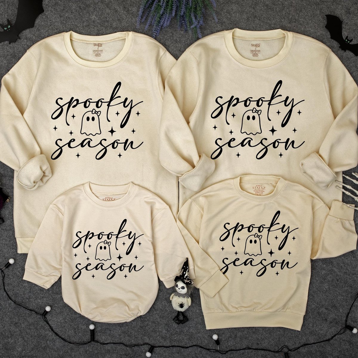 Cute Spooky Season Sweatshirt Halloween Family Sweater baby romper Cute boo Cute toddler Fall Sweate 434