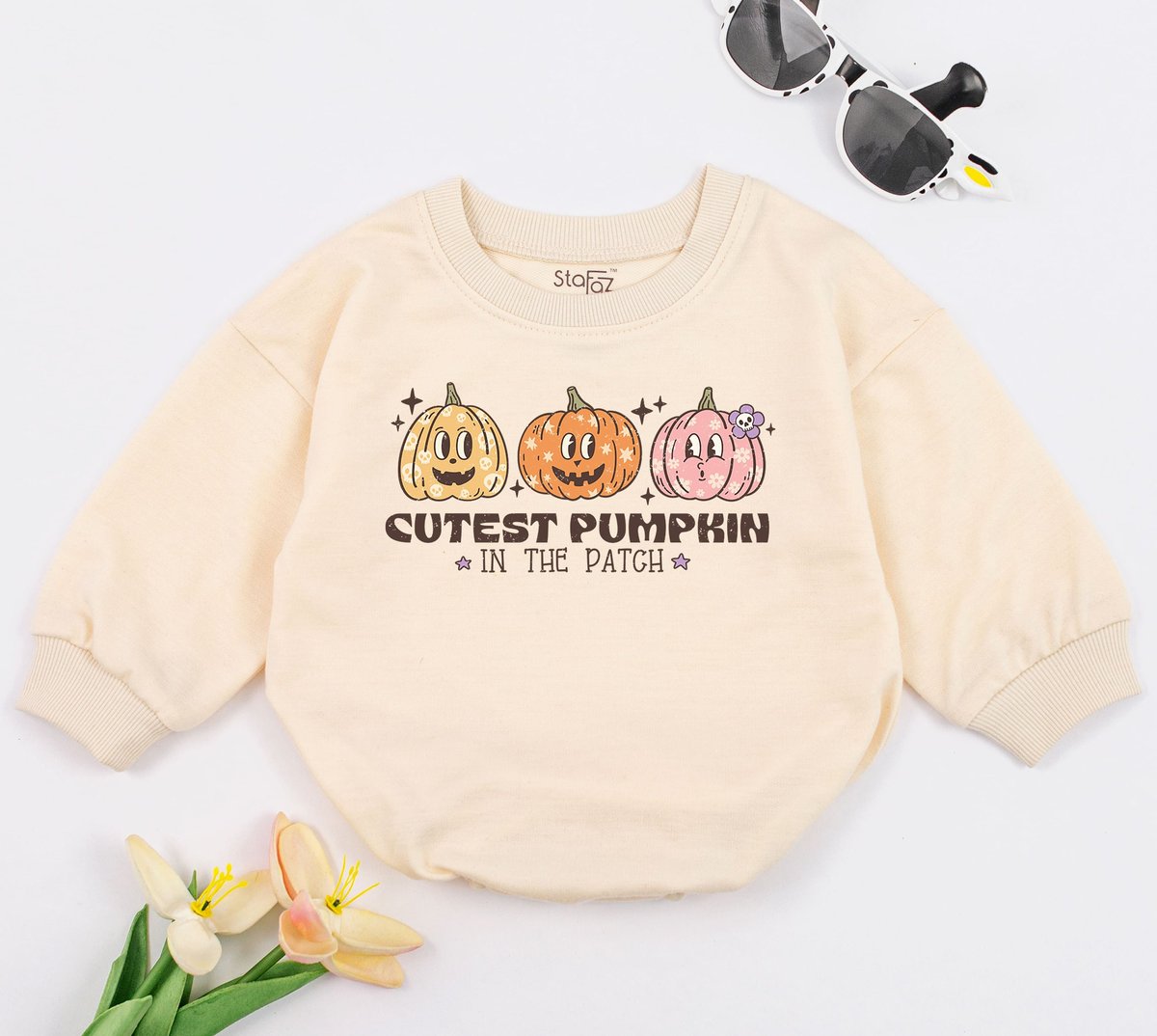 Cutest Pumpkin in the Patch Baby Romper Cute Funny Baby Bodysuit Fall Baby Girl Clothes Baby Pumpkin 153