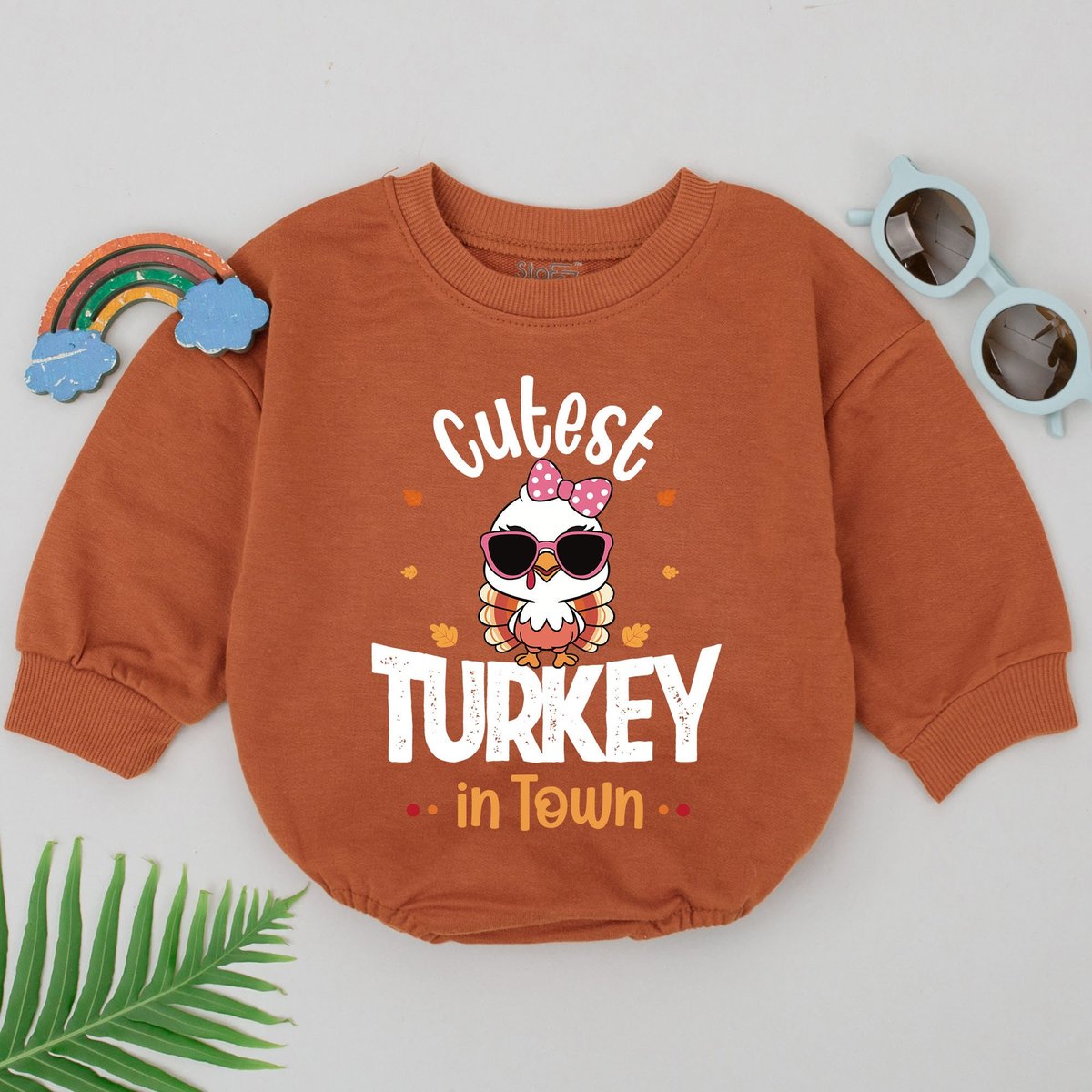 Cutest Turkey In Town Romper Thanksgiving Baby Romper Turkey Thanksgiving Outfit Turkey Day Outfit N