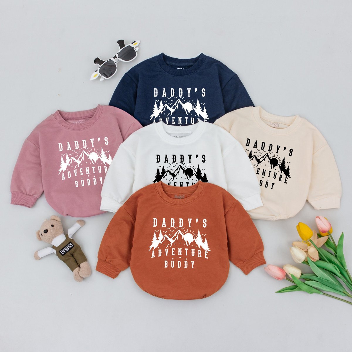 Dad's Adventure Buddy Baby Romper Daddy's Buddy Father's Day Gift Travel Baby Clothes Camping Out 169