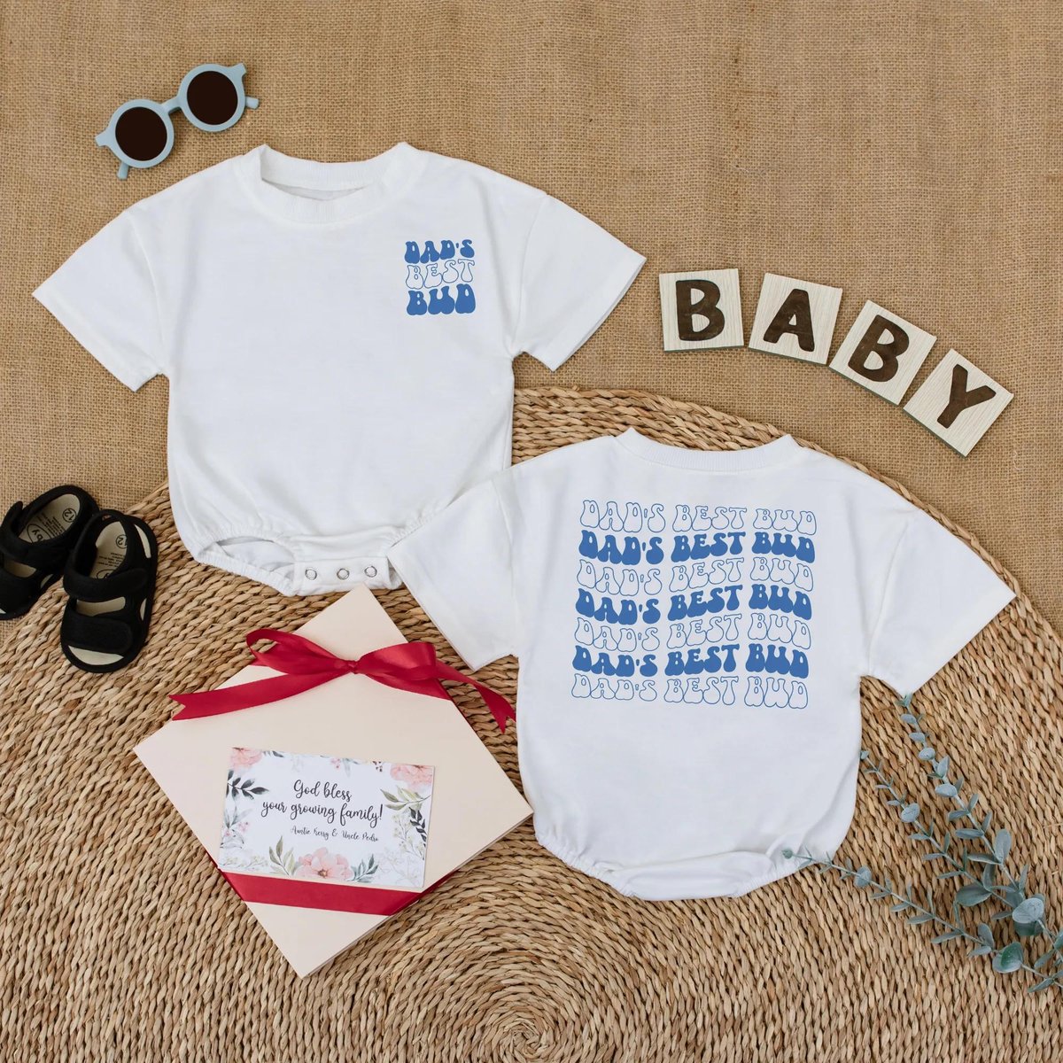 Dad's Best Bud Baby Romper First Father's Day Baby Bodysuit Baby Boy Outfit Cute Baby Gift from So 431