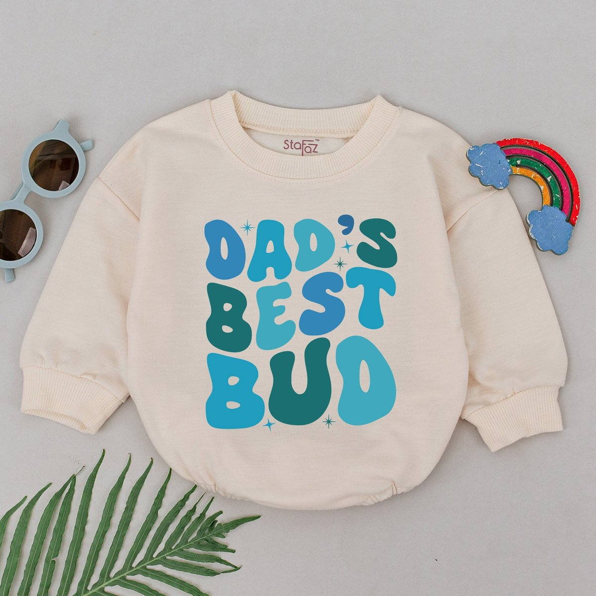 Dad's Best Bud Romper Retro Daddy's Boy Romper Daddy Baby Outfits Father's Day Gift For Son Baby