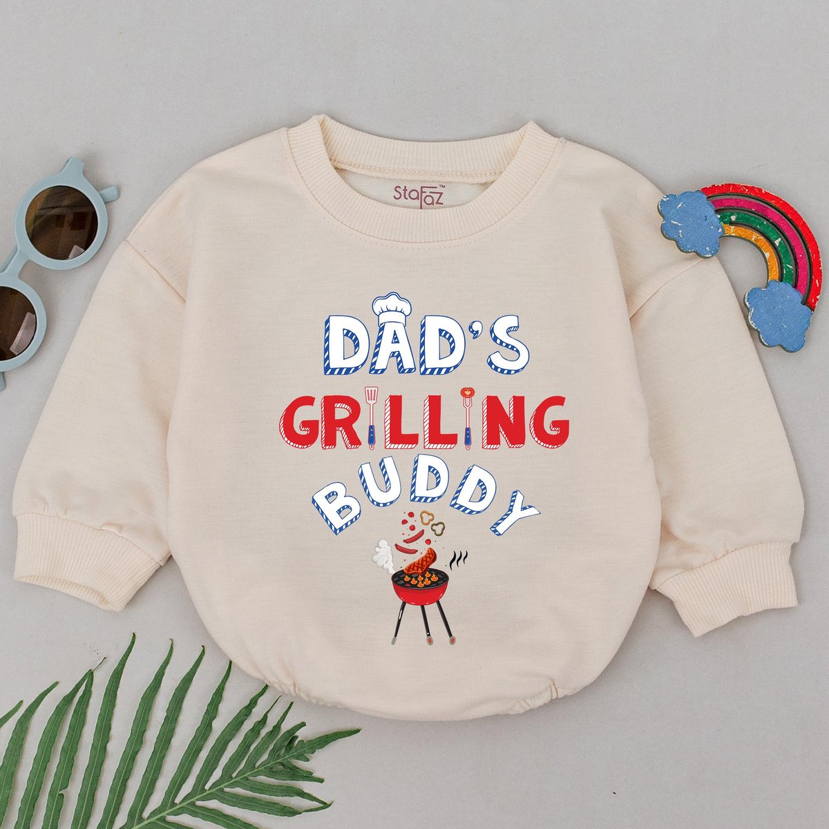 Dad's Grilling Buddy Romper Grill Baby Bodysuit Baby Shower Gift Newborn for Girls Boys Father's D