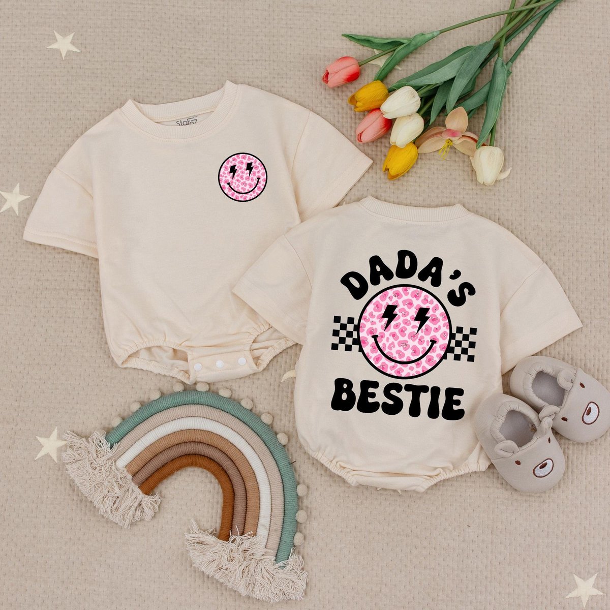 Dada's Bestie Baby Romper Daddy and Me BabysuitDaddy's Girl RomperRomper for Baby GirlBaby Girl Ou