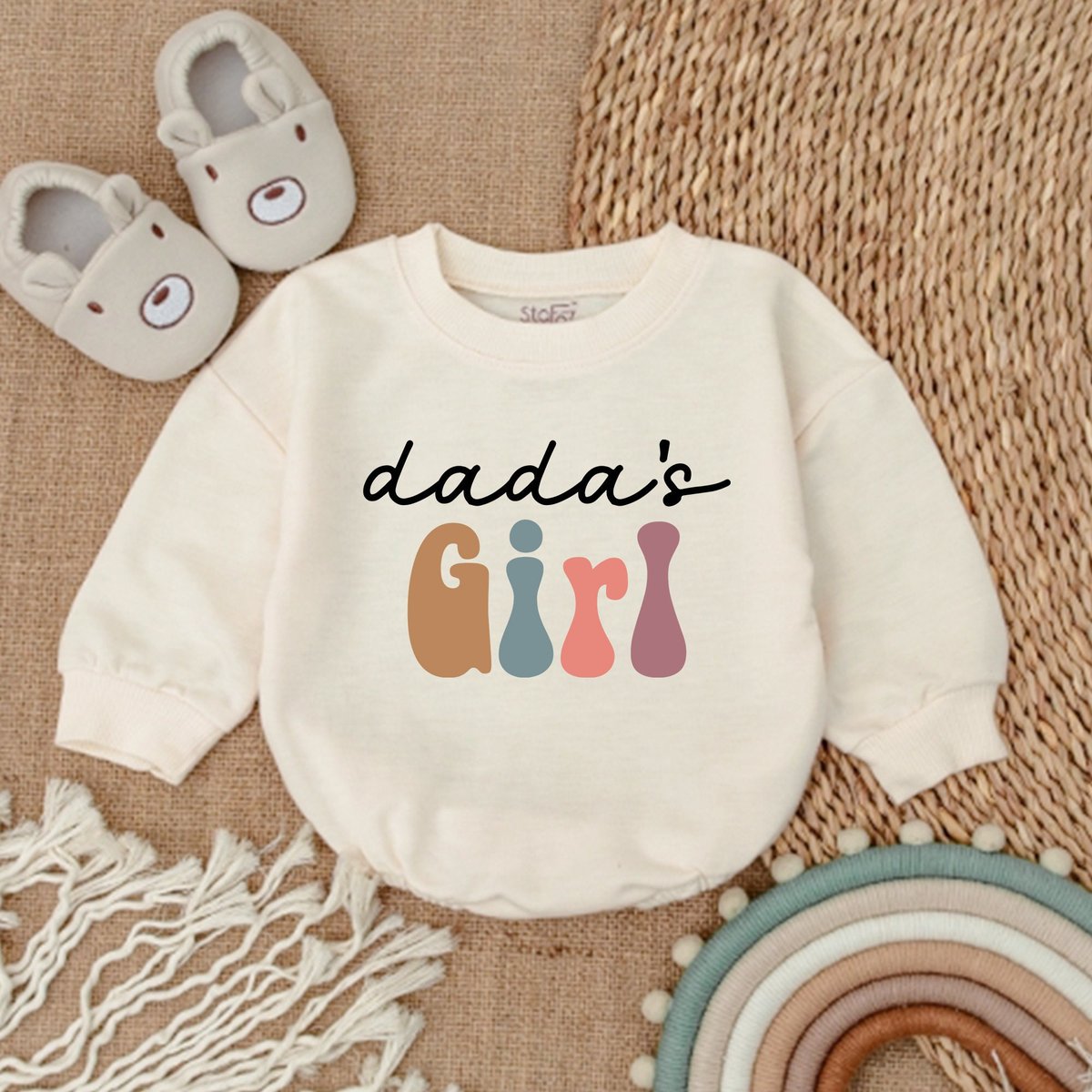 Dada's Girl Bubble Romper Daddy Me Bodysuit Romper for Baby Girl Daddy's Girl Bodysuit Gift For Ba