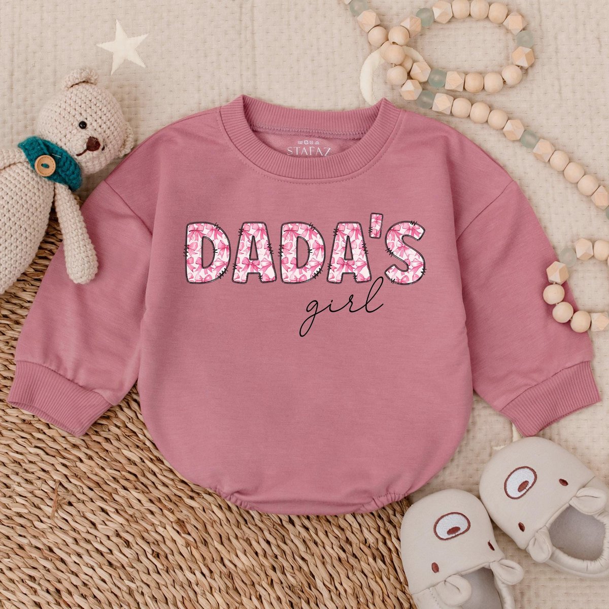 Dada's Girl Newborn Bubble RomperDaddy's Bestie Baby Clothes First Father's Day Gift Pregnancy Re