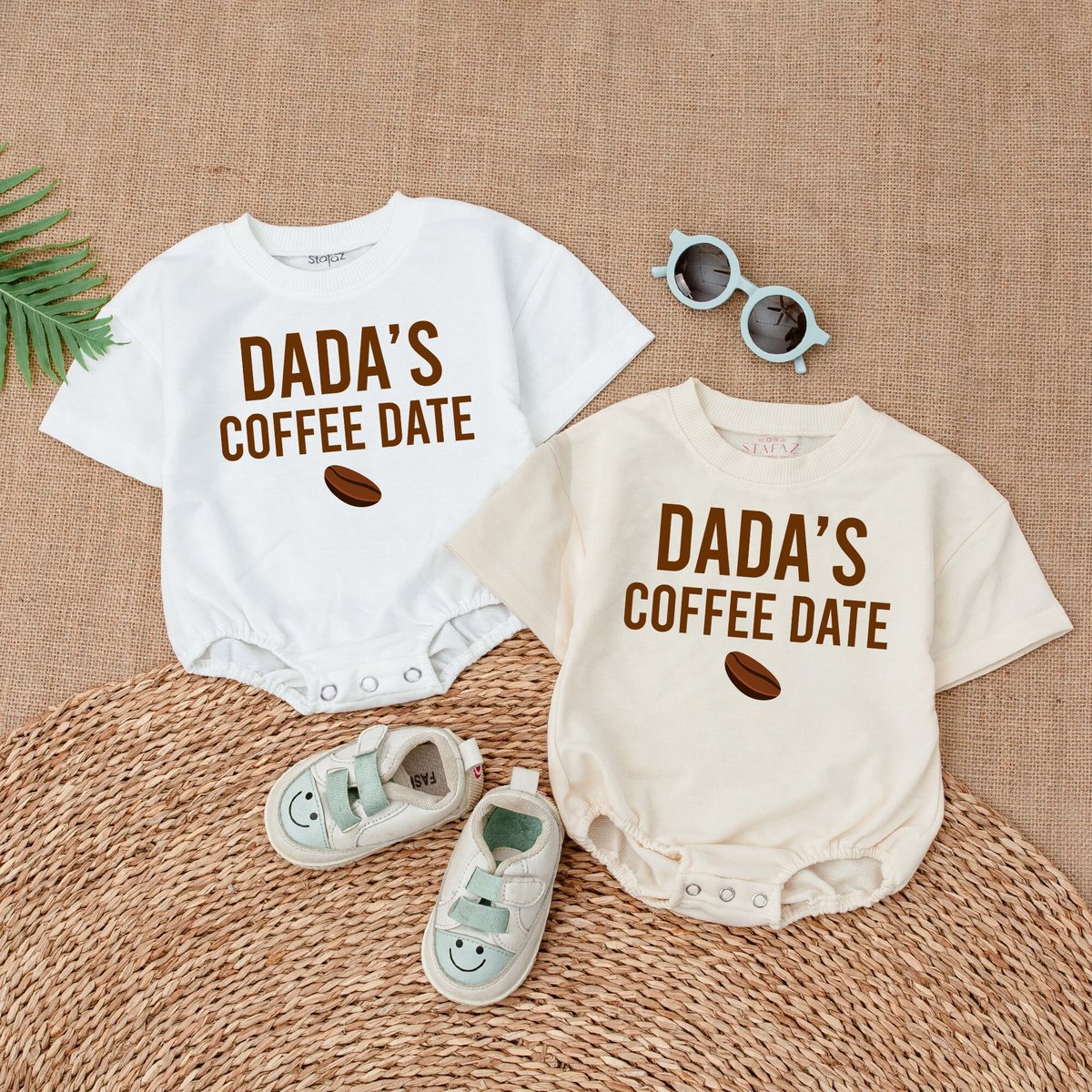 Dadas Coffee Date Baby Short Sleeve Bubble Romper Baby Outfit Light Mauve Baby Romper Baby body