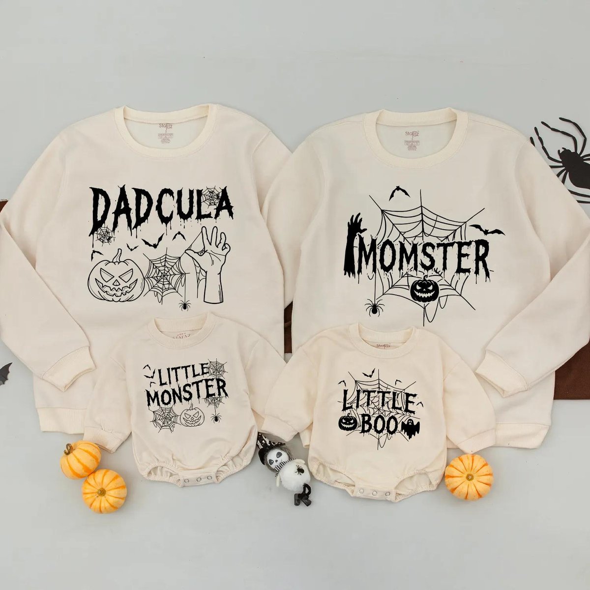Dadcula Momster Little Monster Halloween Sweatshirts Halloween Family Matching Outfit Spooky Season 433