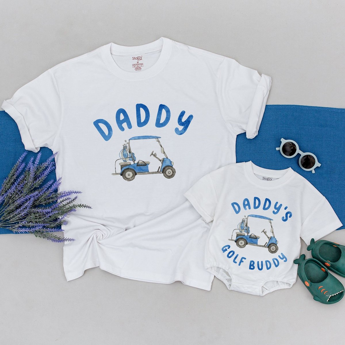 Daddy And Daddy's Golf Buddy Shirt Father's Day Gift Matching Golf T shirt Golf gift Boho Natural 170