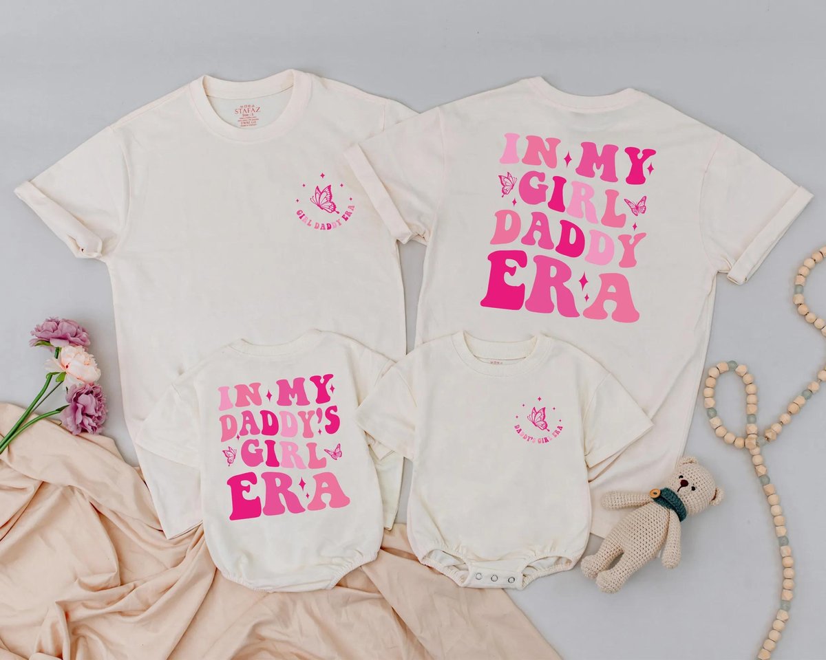 Daddy and Me Matching Outfit In My Girl Daddy Era Shirt Daddy's Girl Romper Girl Dad Fathers Day Gi 190