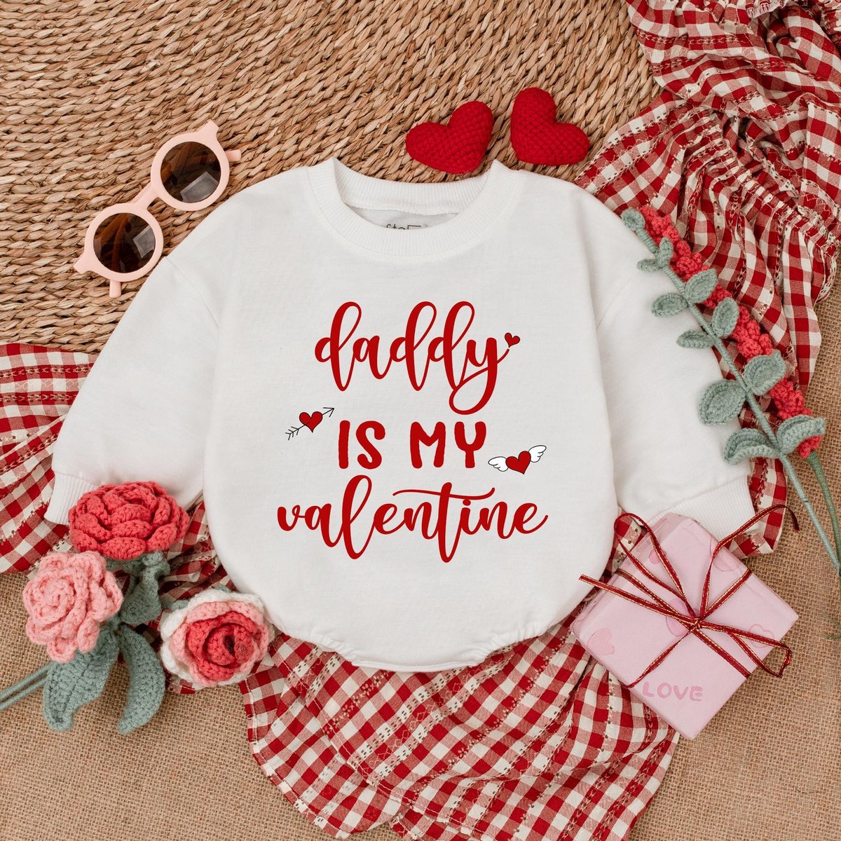Daddy Is My Valentine Romper Baby Girl Valentine Bodysuit Valentine Shirts For Boys My 1st Valentine 181