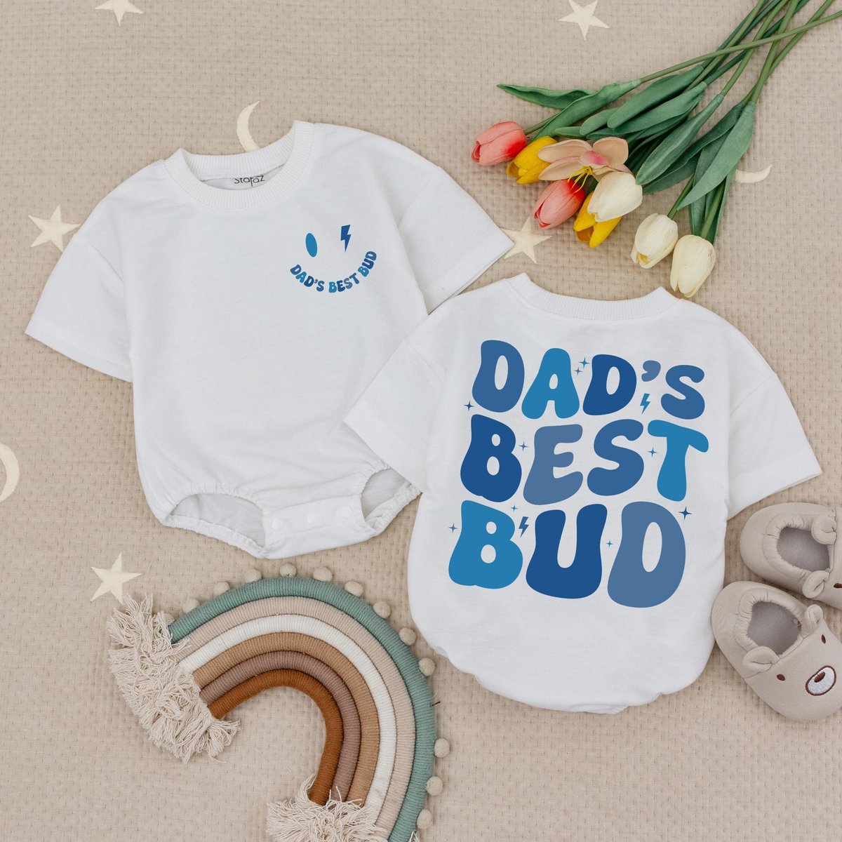 Daddy's Best Bud Baby Romper Cute New Dad Gift Dad Baby Announcement First Father's Day Baby Rompe