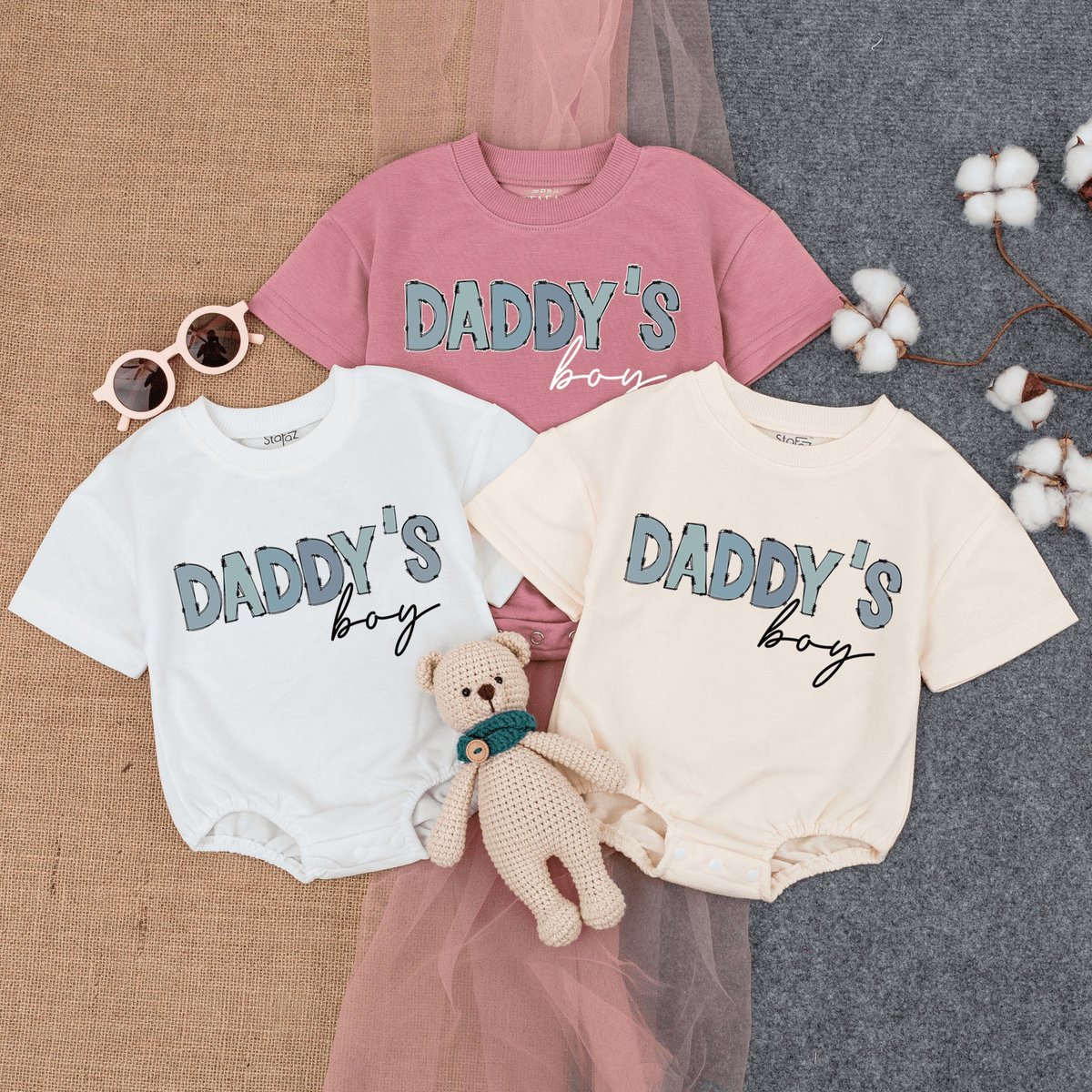 Daddy's Boy Bubble Romper Bodysuit Funny Retro Romper Newborn Outfit Fathers Day Father's Day Gift 167