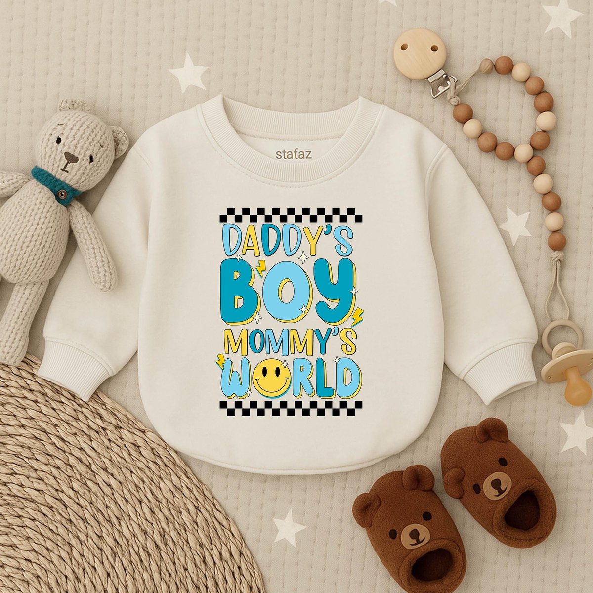 Daddy's Boy Mommy's World Bubble Romper Cotton Baby Outfit Baby Boy Clothes First Father's Day Gi