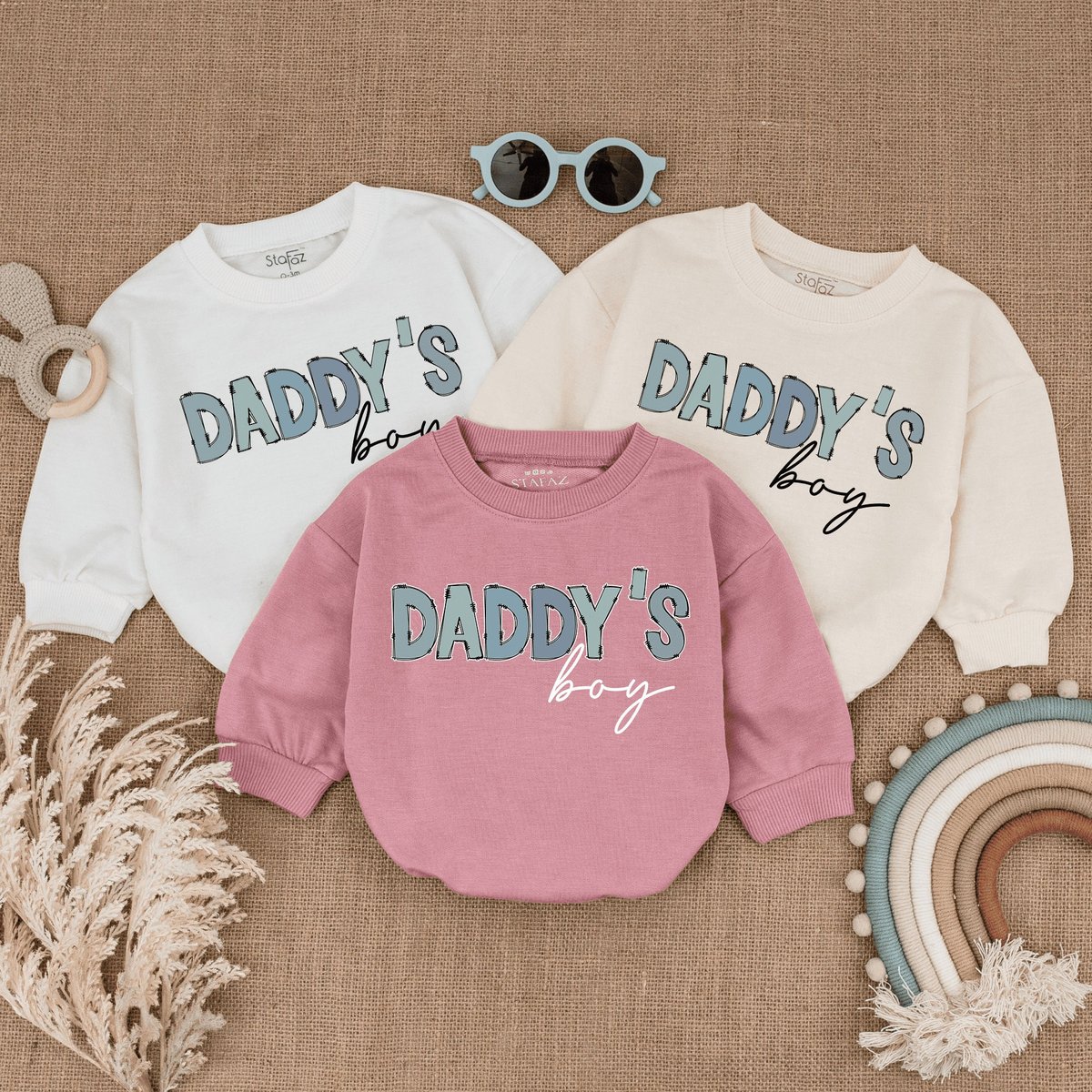 Daddy's Boy Romper Funny Retro Romper Newborn Outfit Fathers Day Father's Day Gift Announcement Gi 168