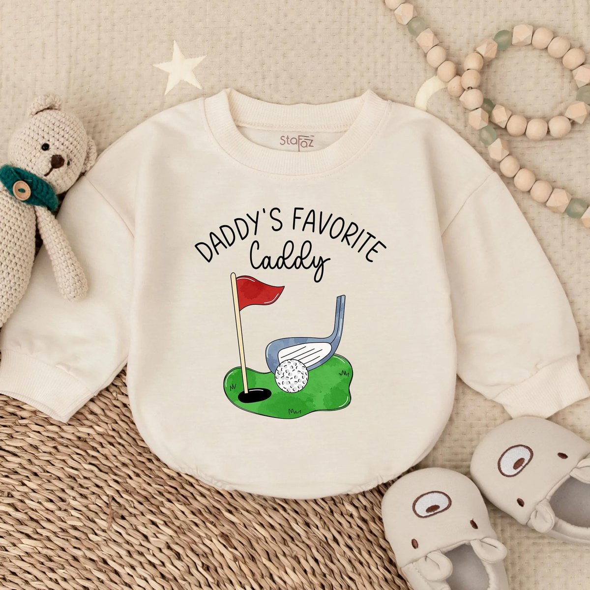 Daddy's Favorite Caddy Bubble Romper Golf Baby Boy Outfit Short Sleeve Summer Romper Funny Father'